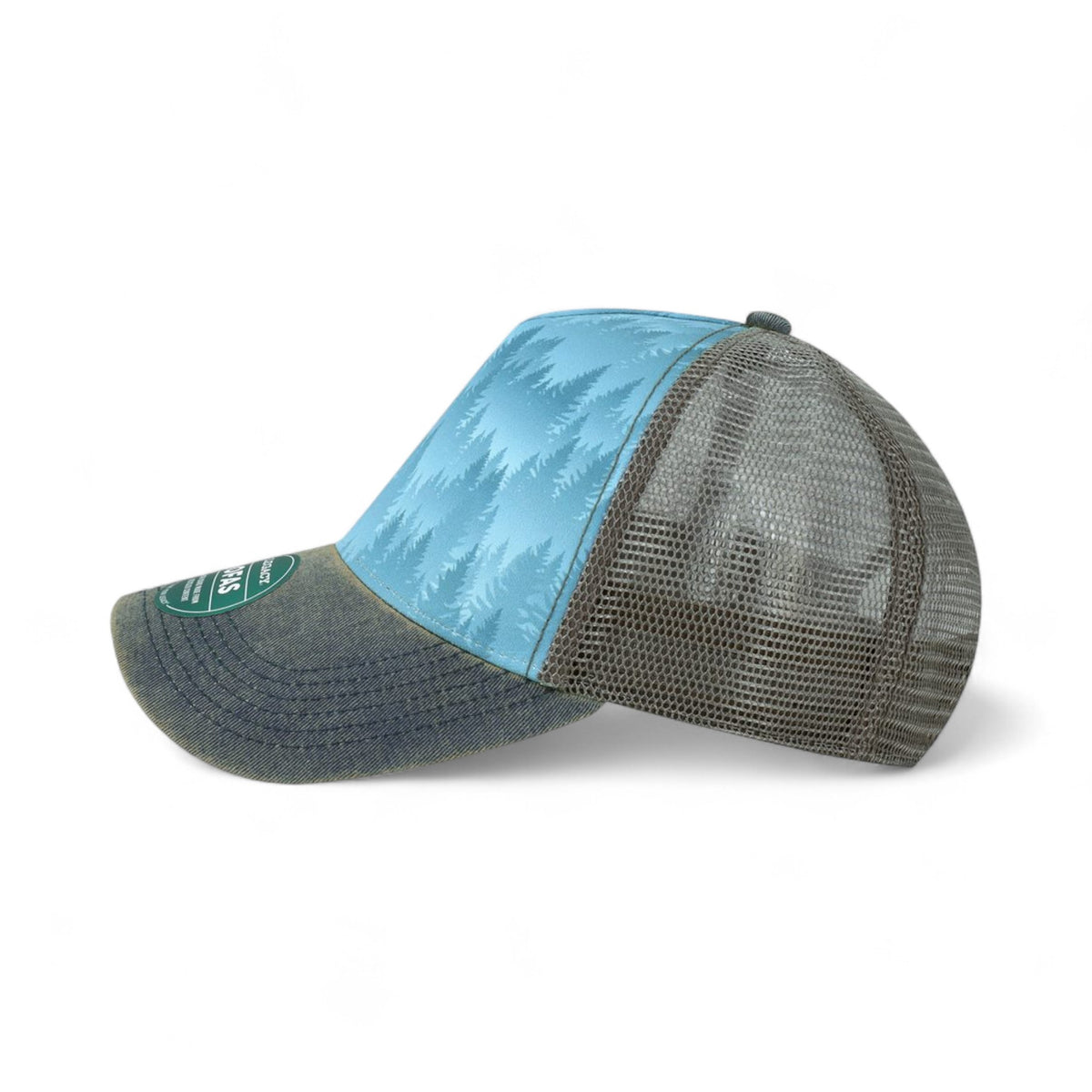 Left side view of Legacy OFAFP custom hat in blue pines