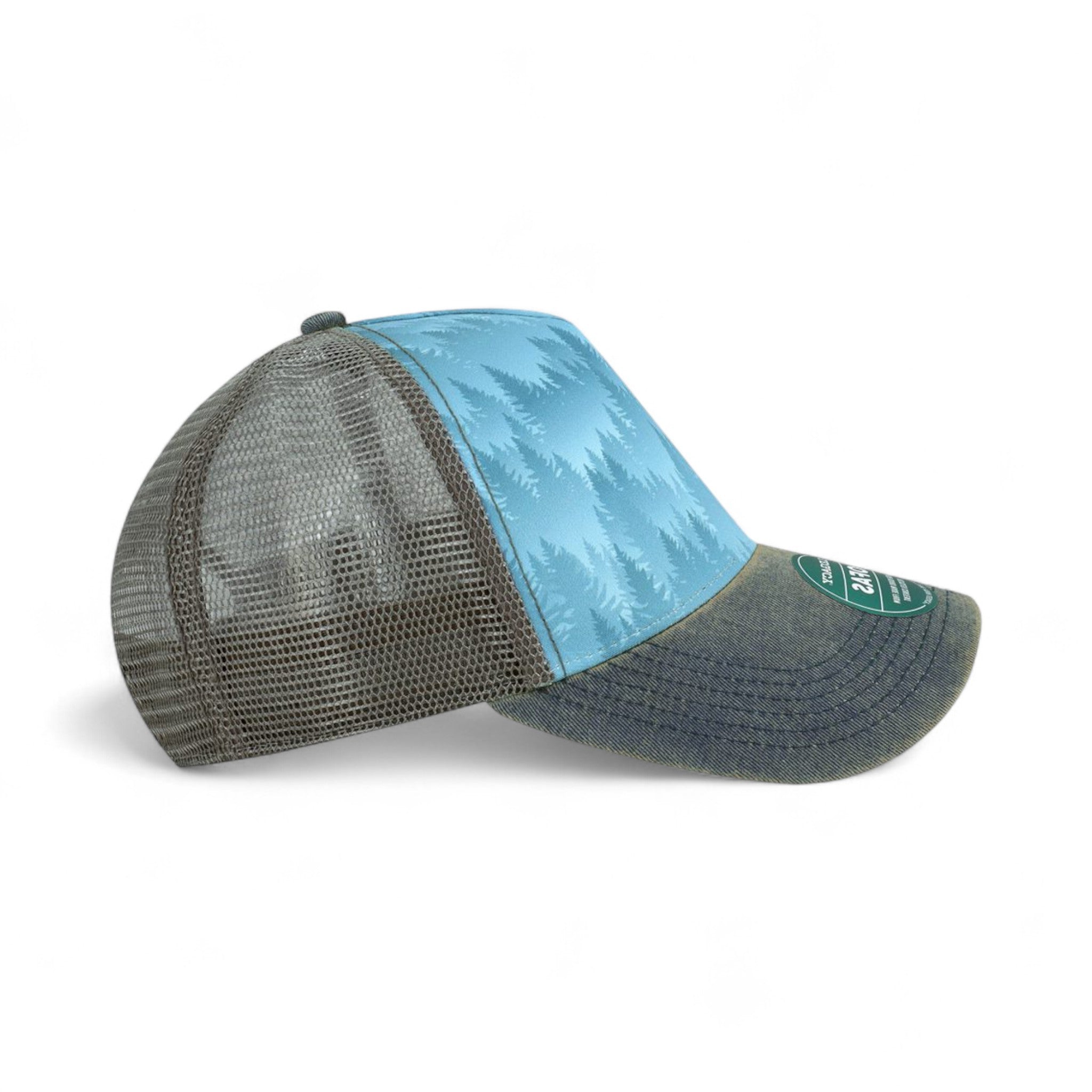 Right side view of Legacy OFAFP custom hat in blue pines