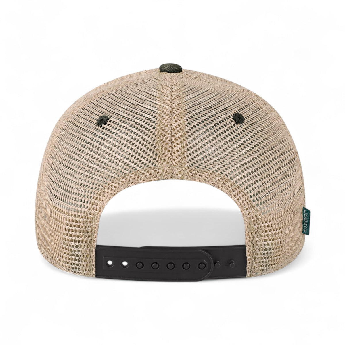 Back view of LEGACY OFA custom hat in black, army camo and khaki