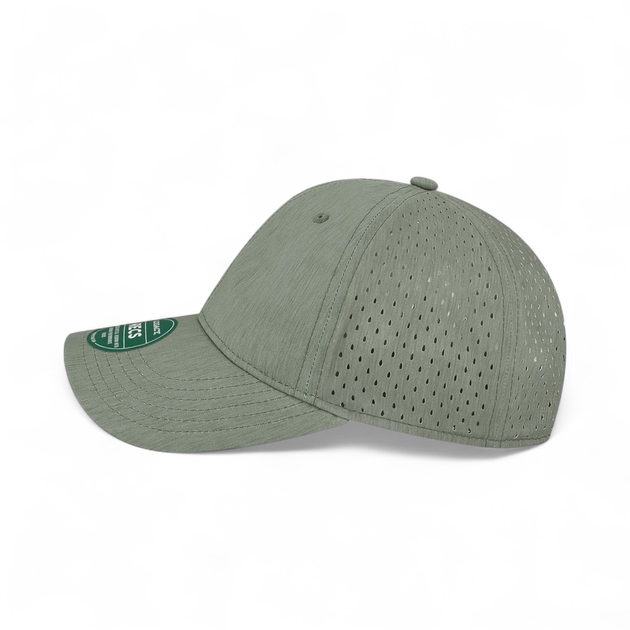 Left side view of Legacy RECS custom hat in eco dark grey