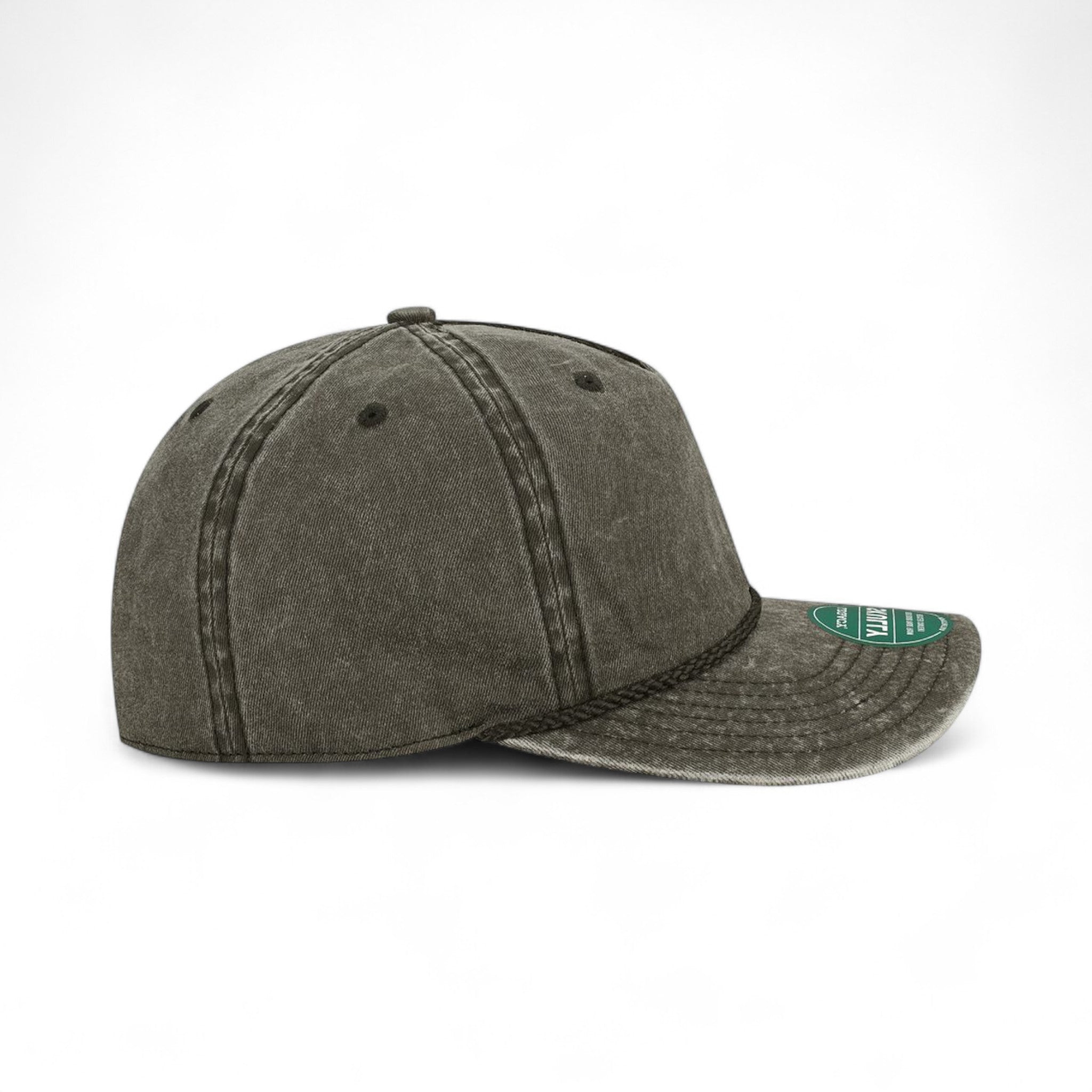 Right side view of Legacy SKULLY custom hat in black