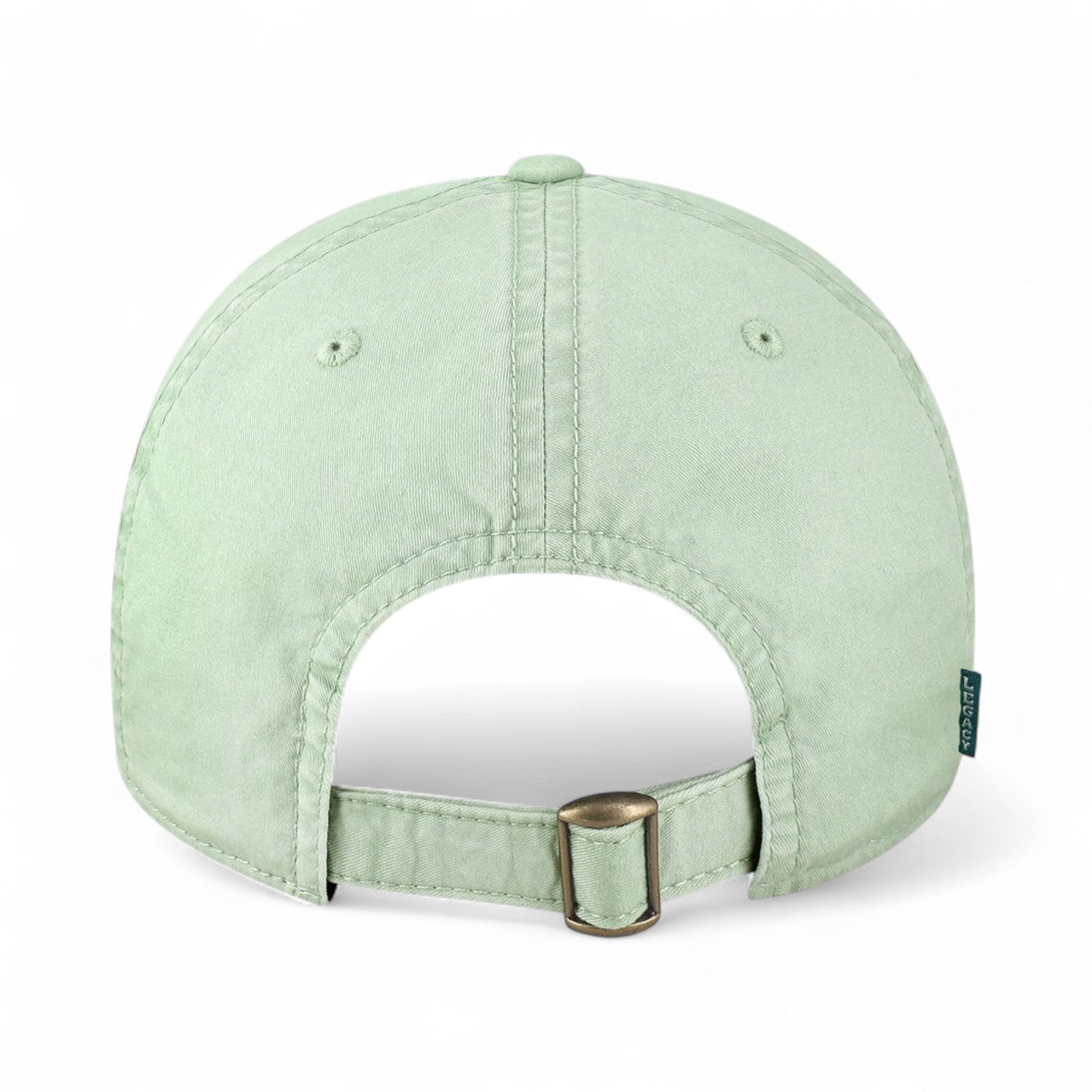 Back view of Legacy TTA custom hat in aloe