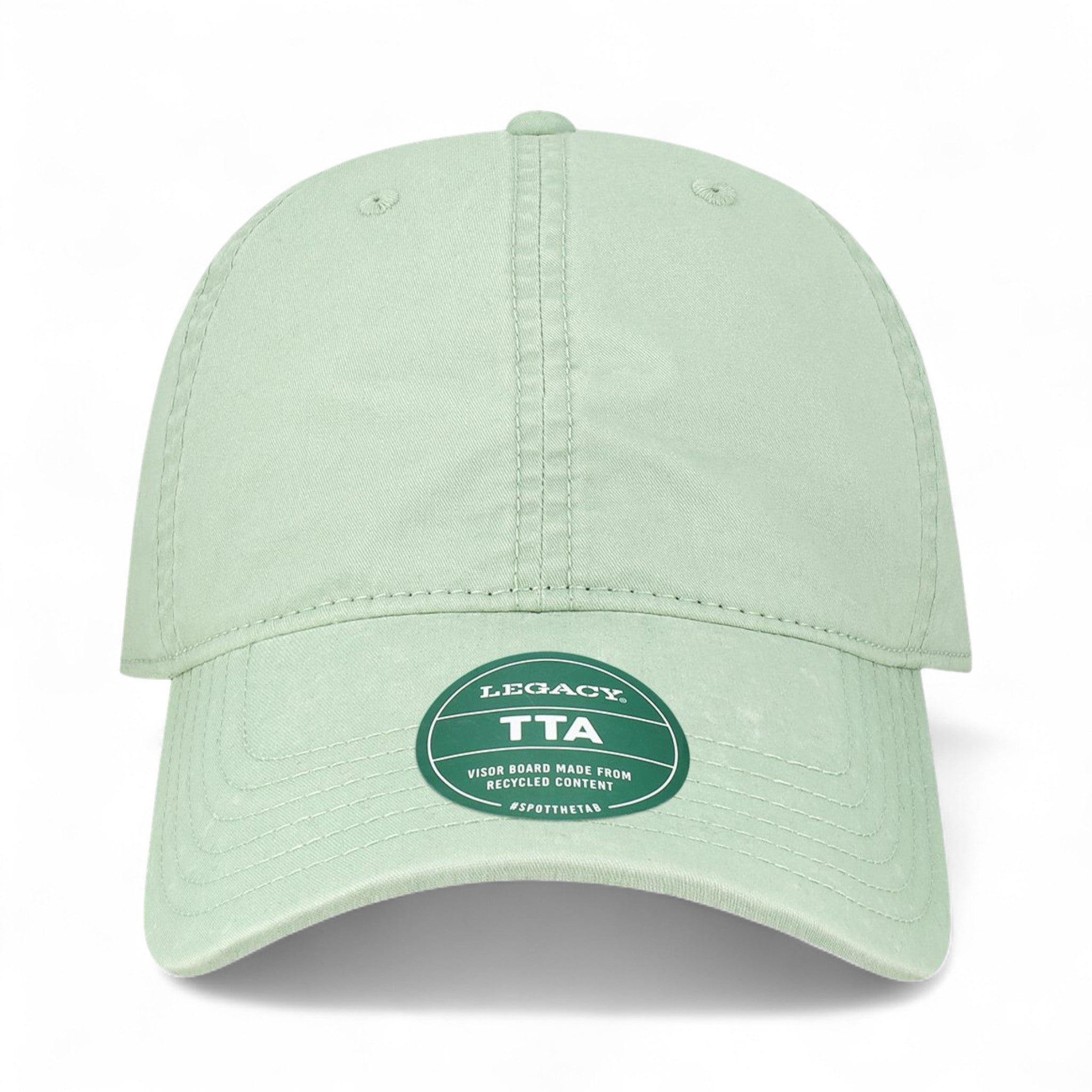 Front view of Legacy TTA custom hat in aloe