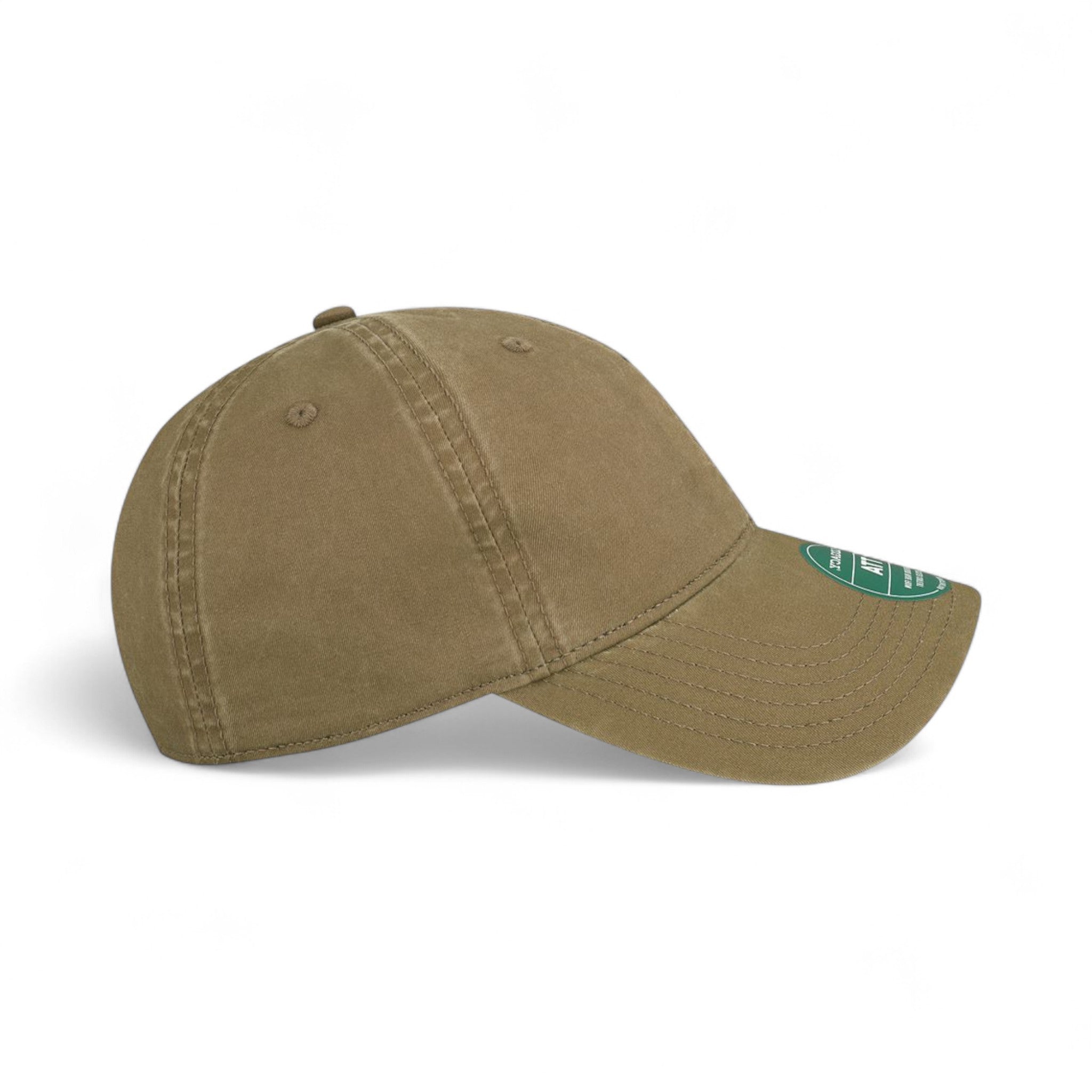 Right side view of Legacy TTA custom hat in light brown