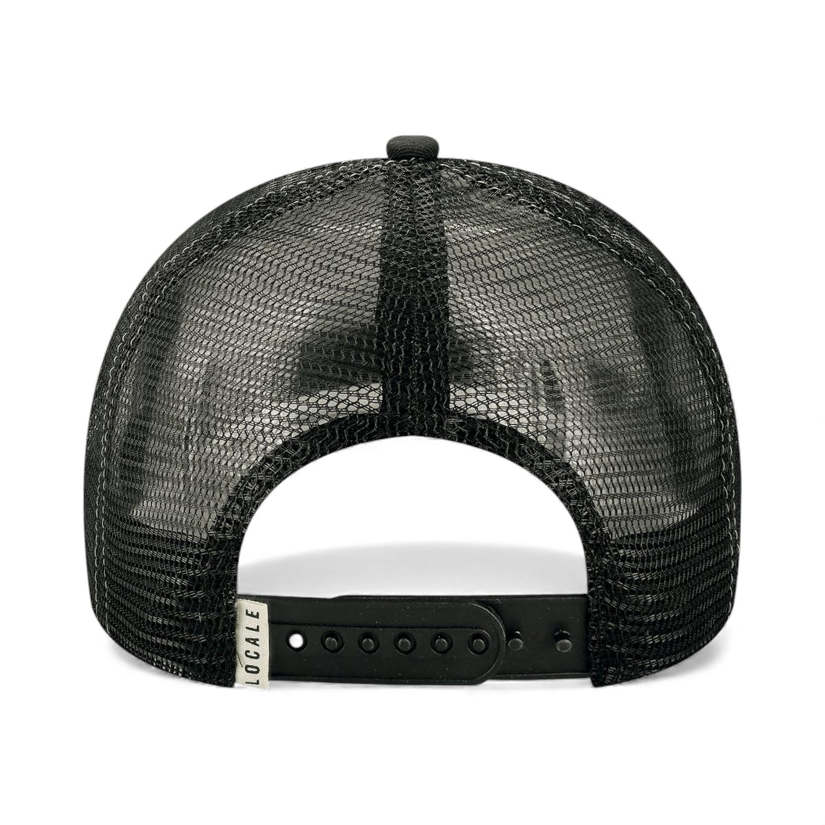 Back view of Locale 5PTKR custom hat in chairlift and black