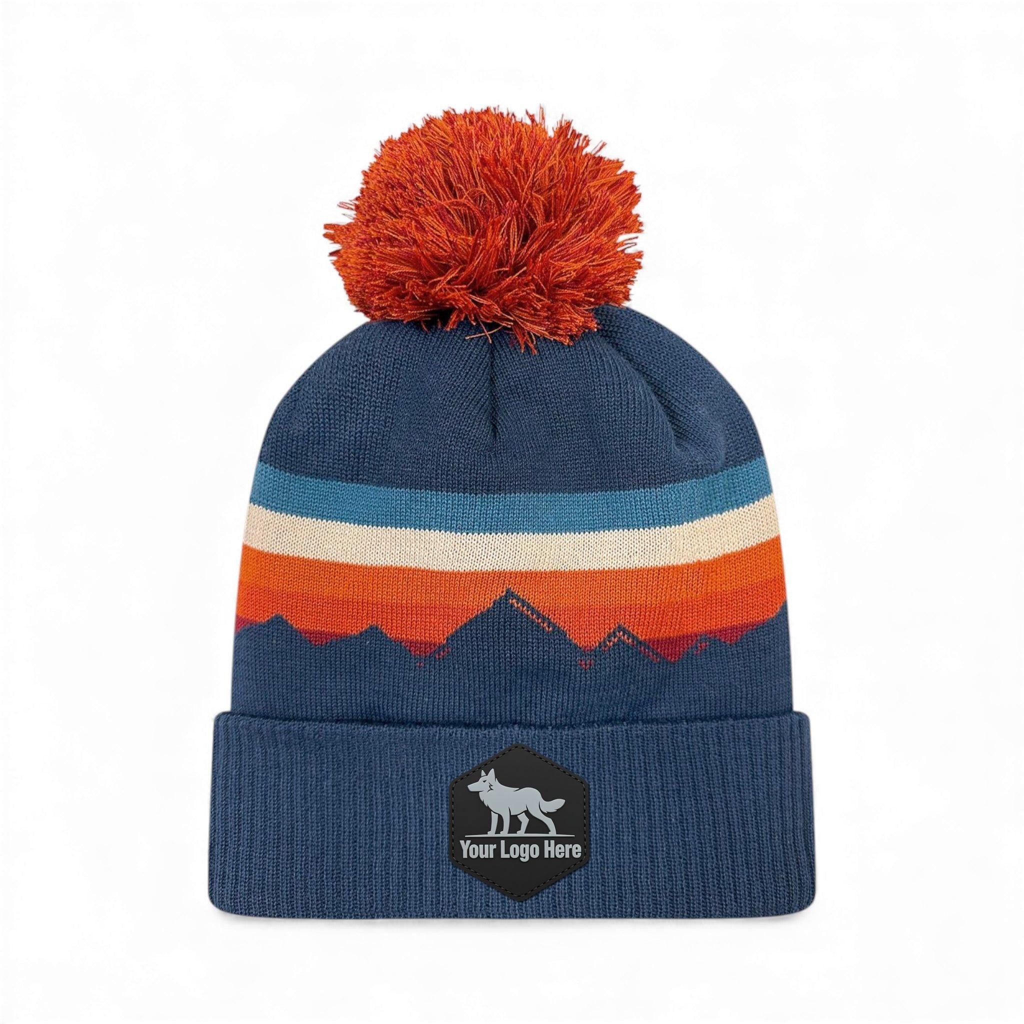 PVC patch preview of Locale GRNDSR custom hat in alpenglow and navy