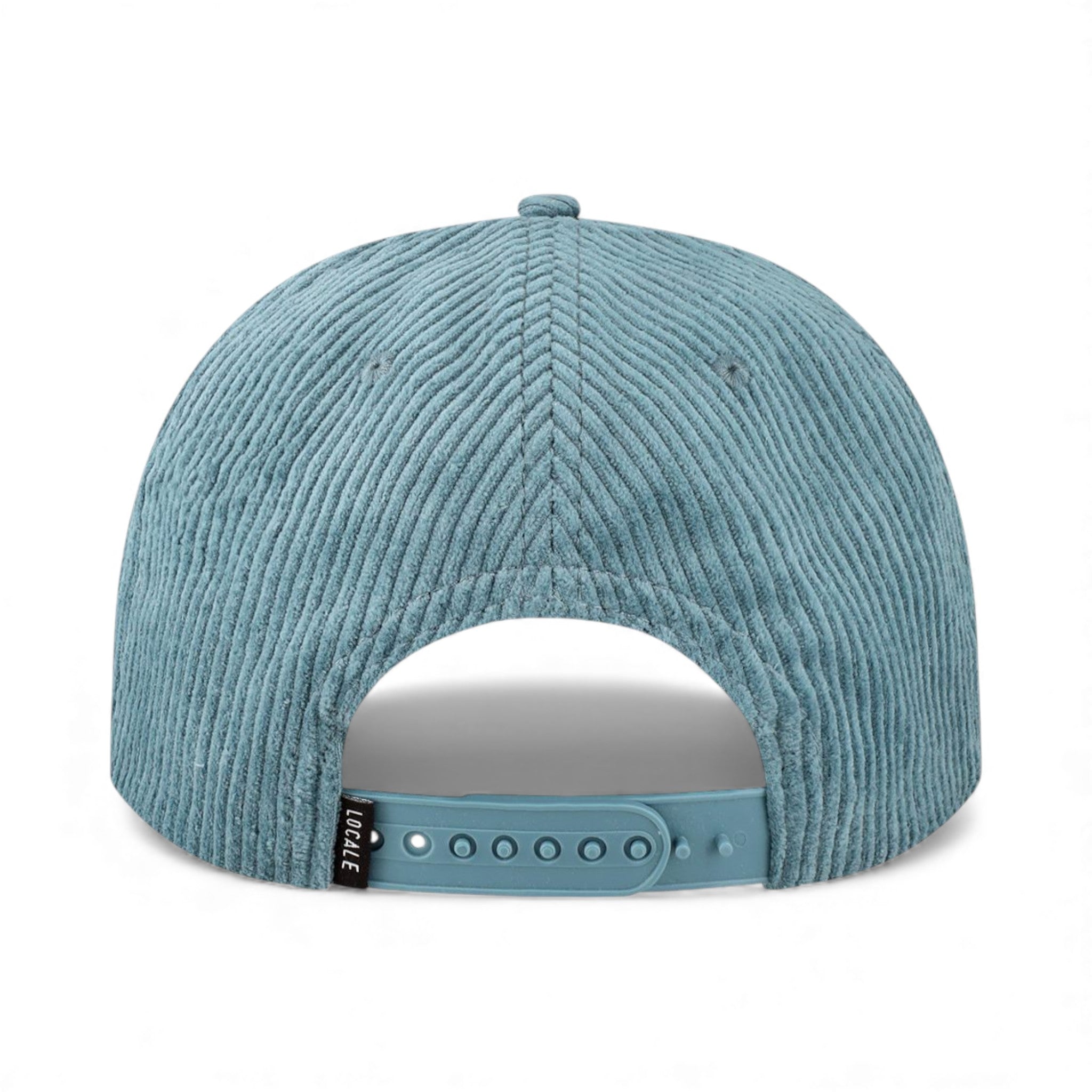 Back view of Locale WILSON custom hat in lake blue corduroy