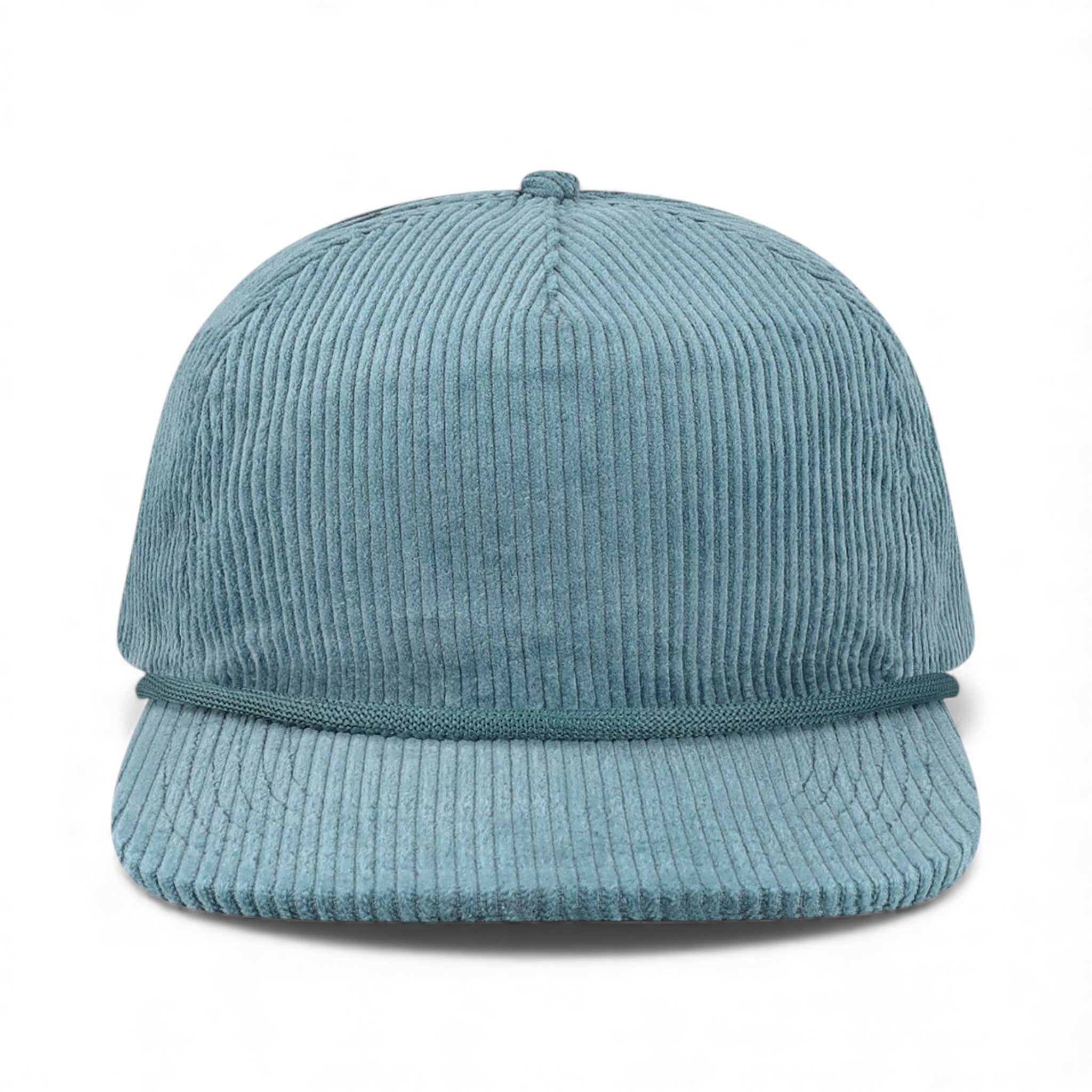 Front view of Locale WILSON custom hat in lake blue corduroy