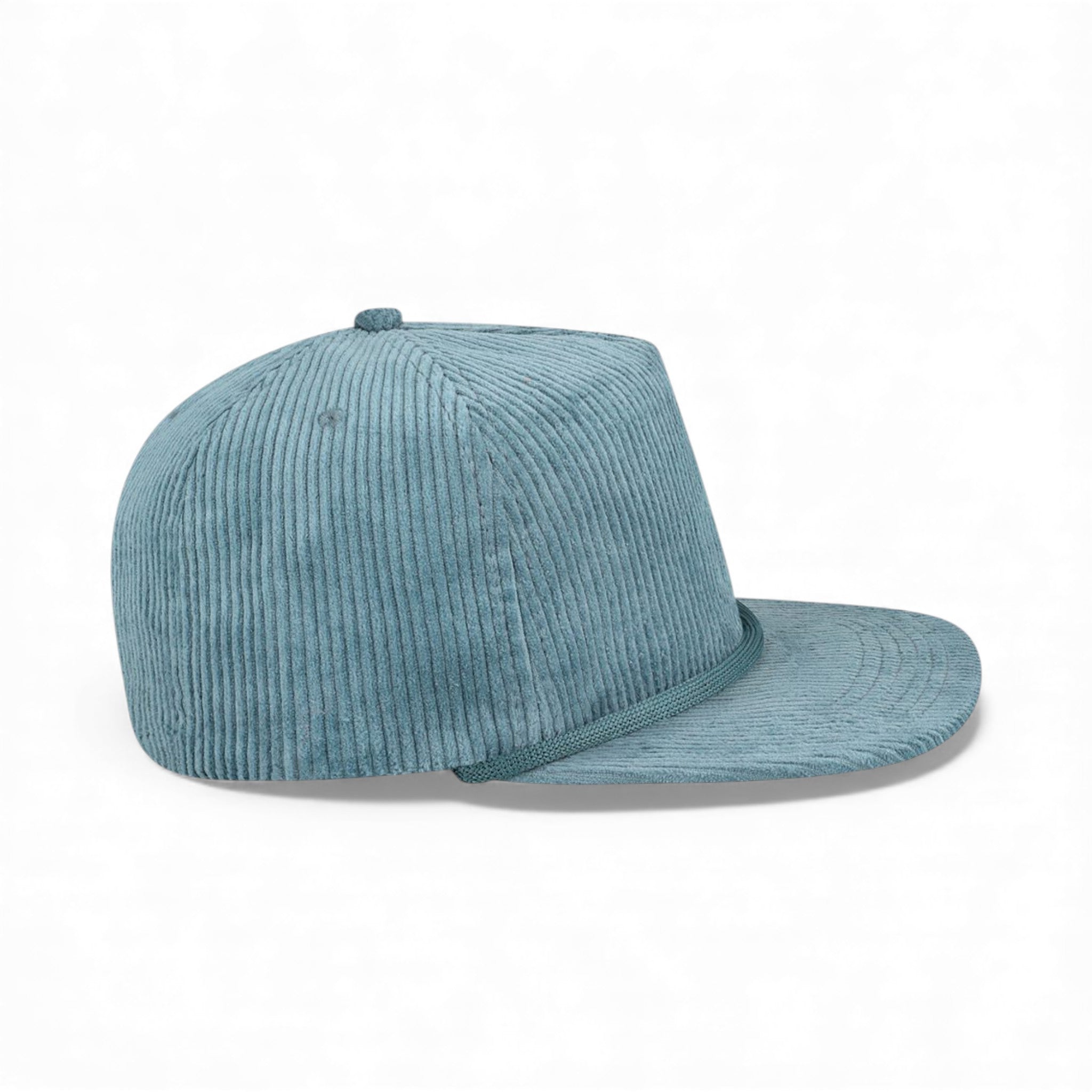Right side view of Locale WILSON custom hat in lake blue corduroy