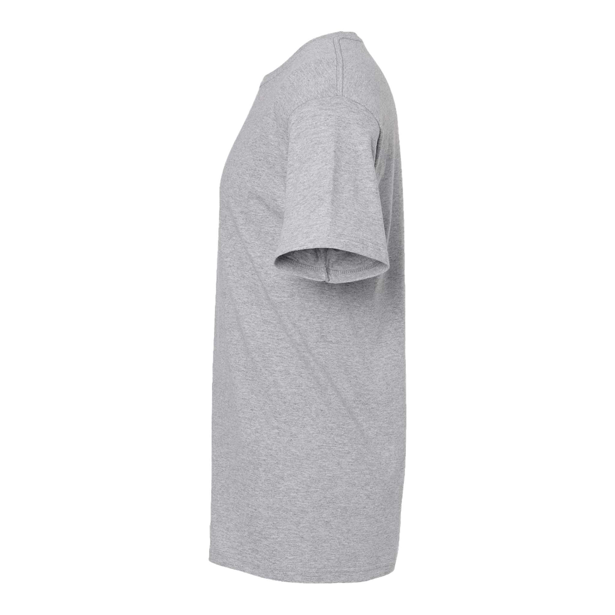 M&O 4800 custom short sleeve t-shirt in athletic grey, left side view