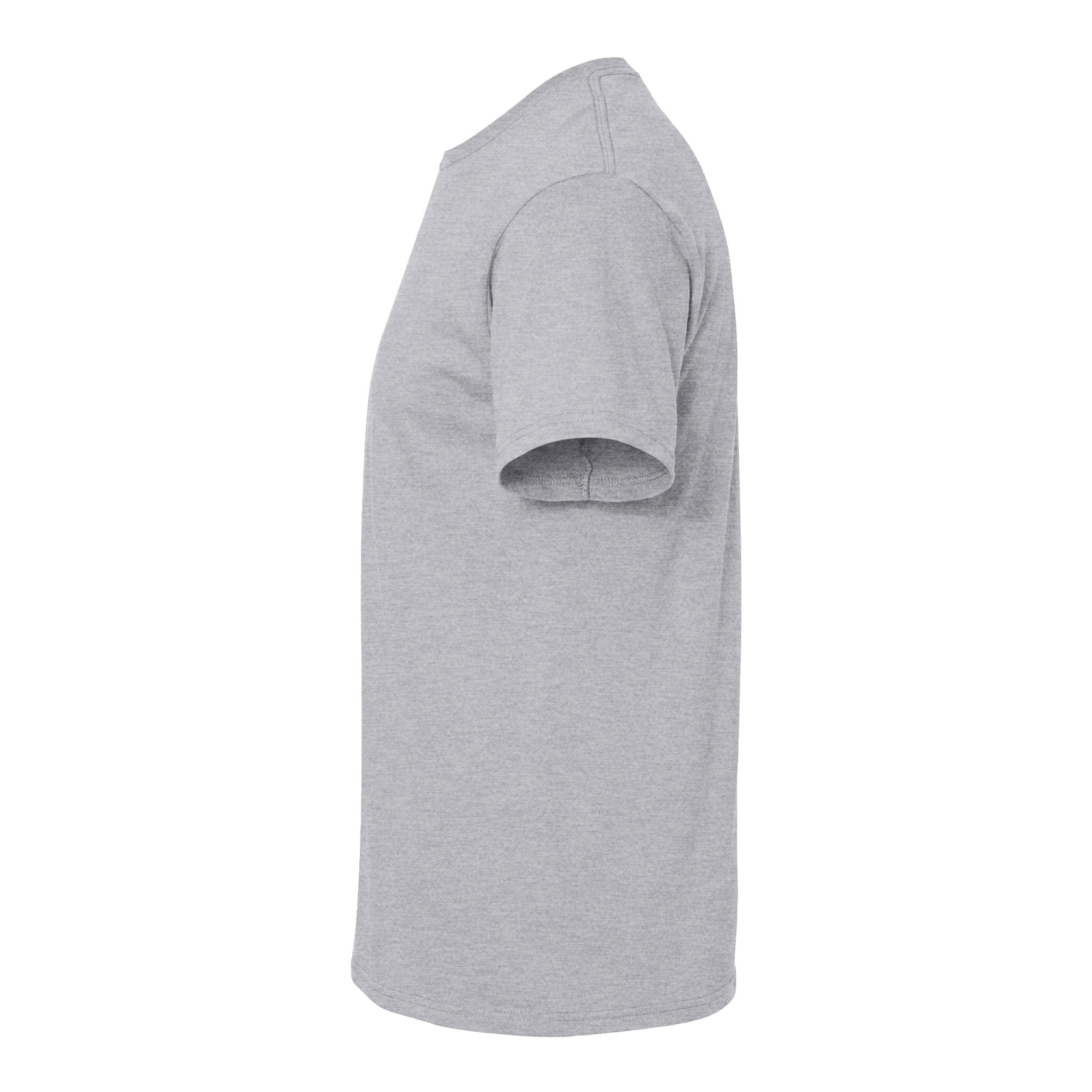 M&O 4800 custom short sleeve t-shirt in athletic grey, left side view