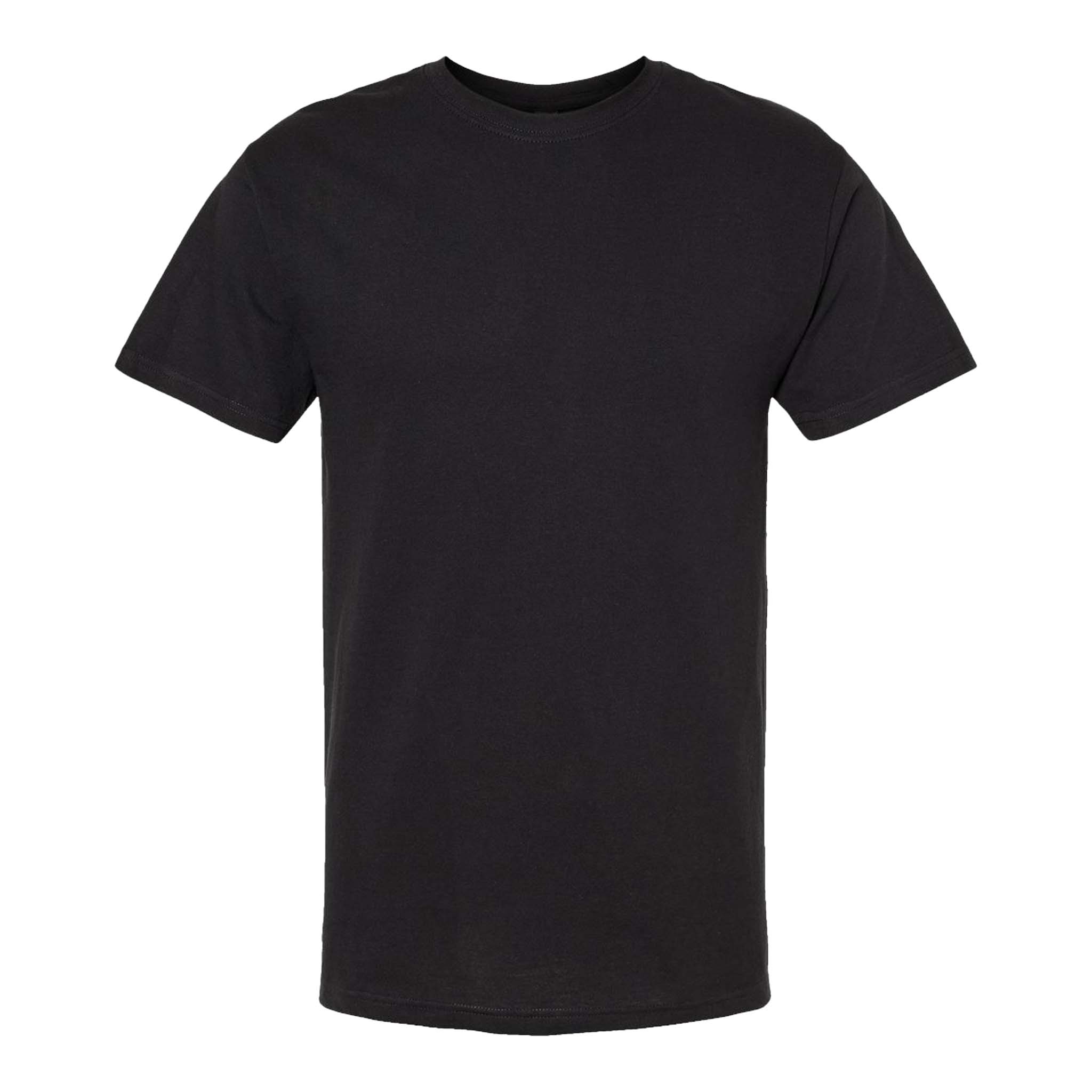 M&O 4800 custom short sleeve t-shirt in black, front view