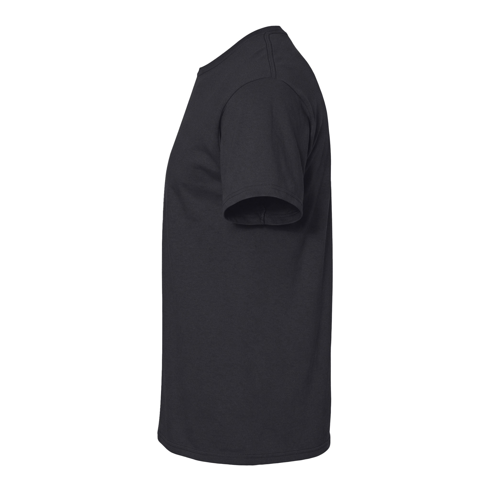 M&O 4800 custom short sleeve t-shirt in black, left side view