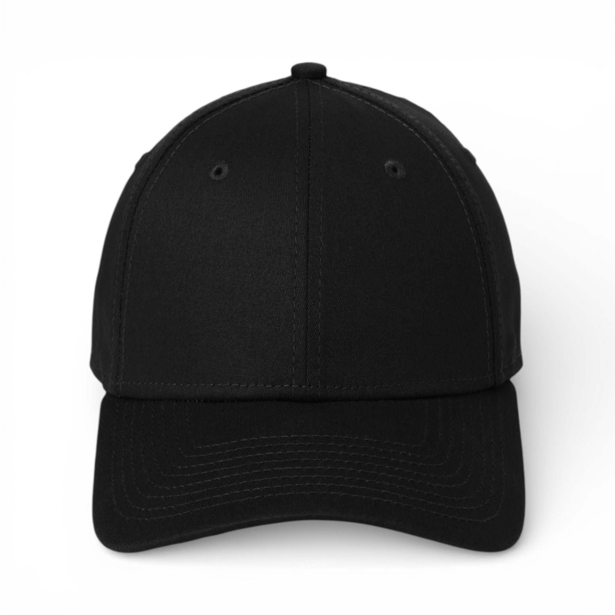 Front view of New Era NE1000 custom hat in black