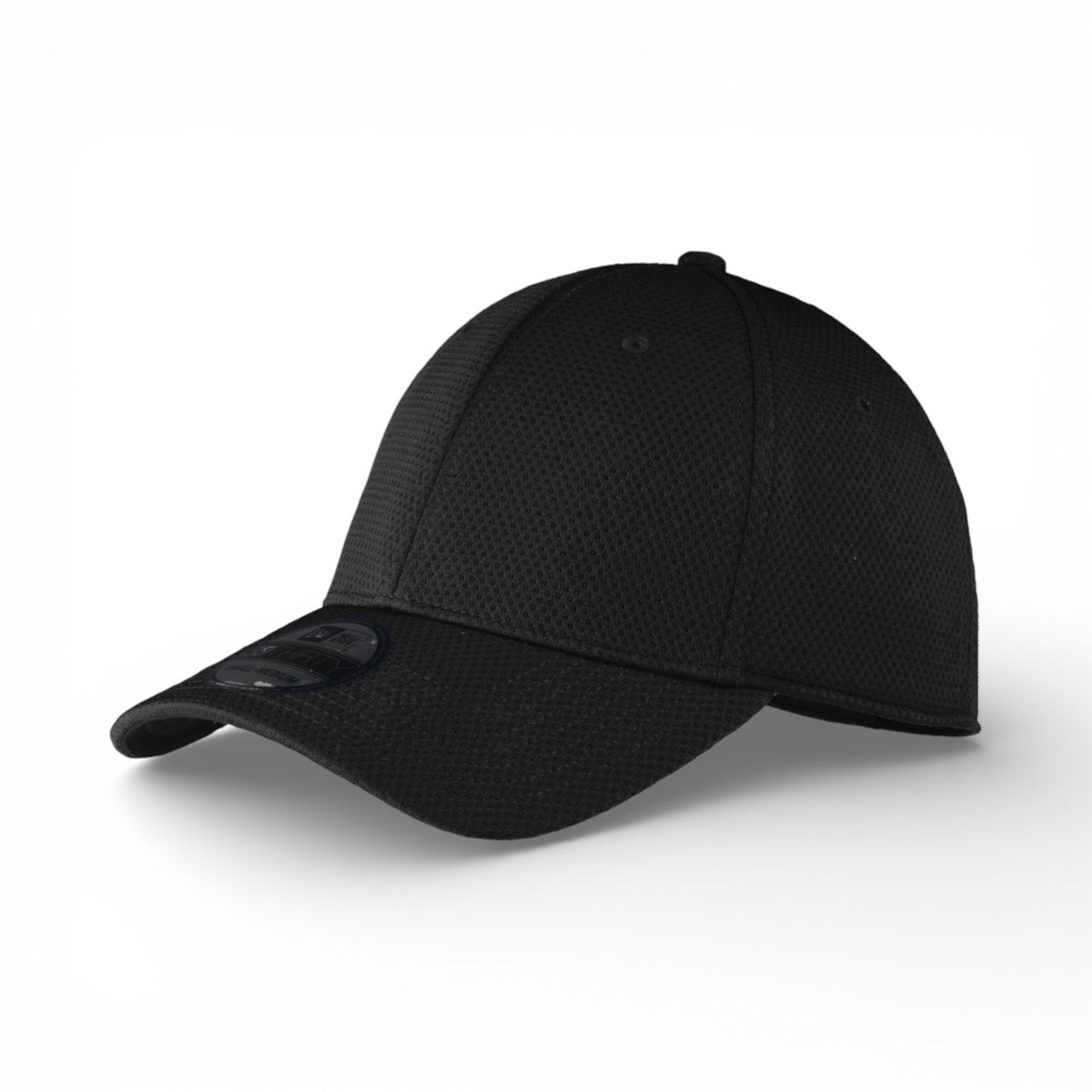 Left side view of New Era NE1090 custom hat in black