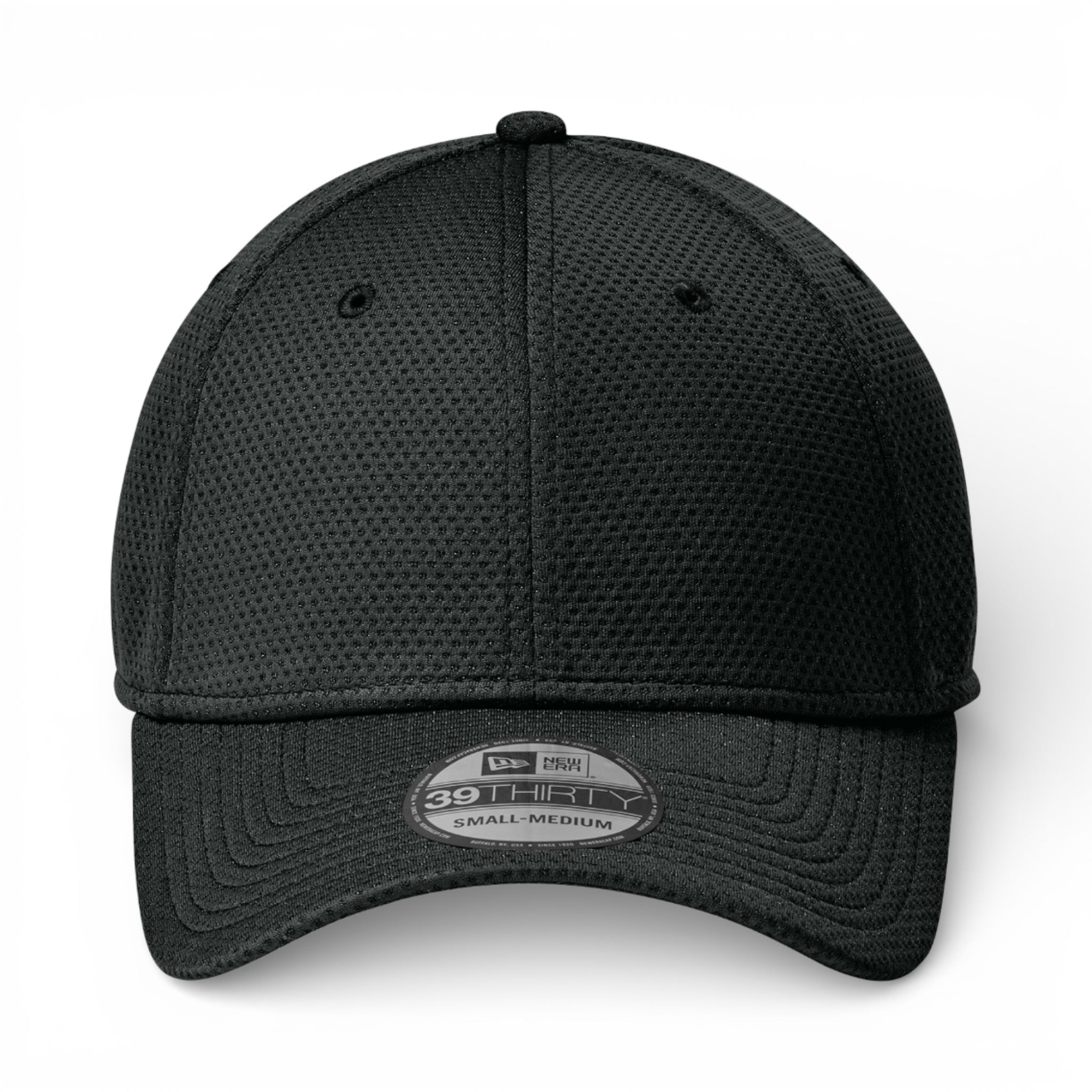 Front view of New Era NE1090 custom hat in flag black