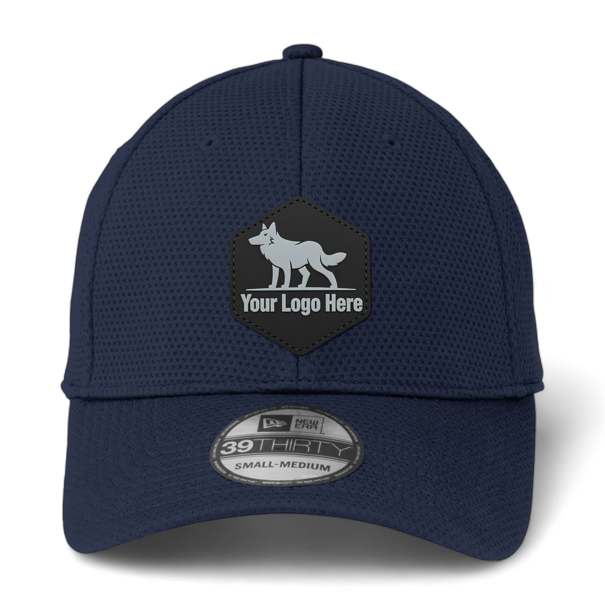 PVC patch preview of New Era NE1090 custom hat in league navy