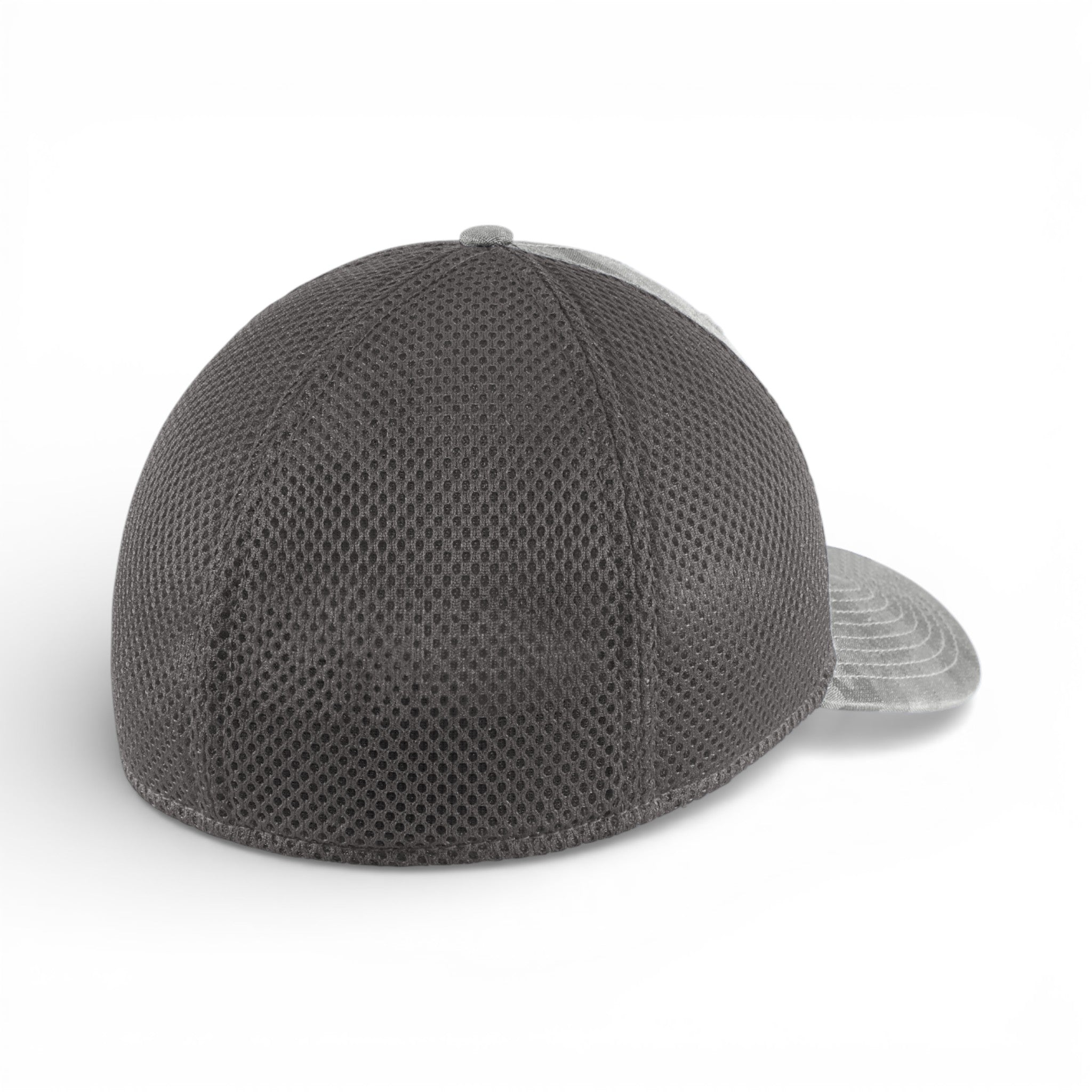 Back view of New Era NE1091 custom hat in rainstorm grey camo and graphite