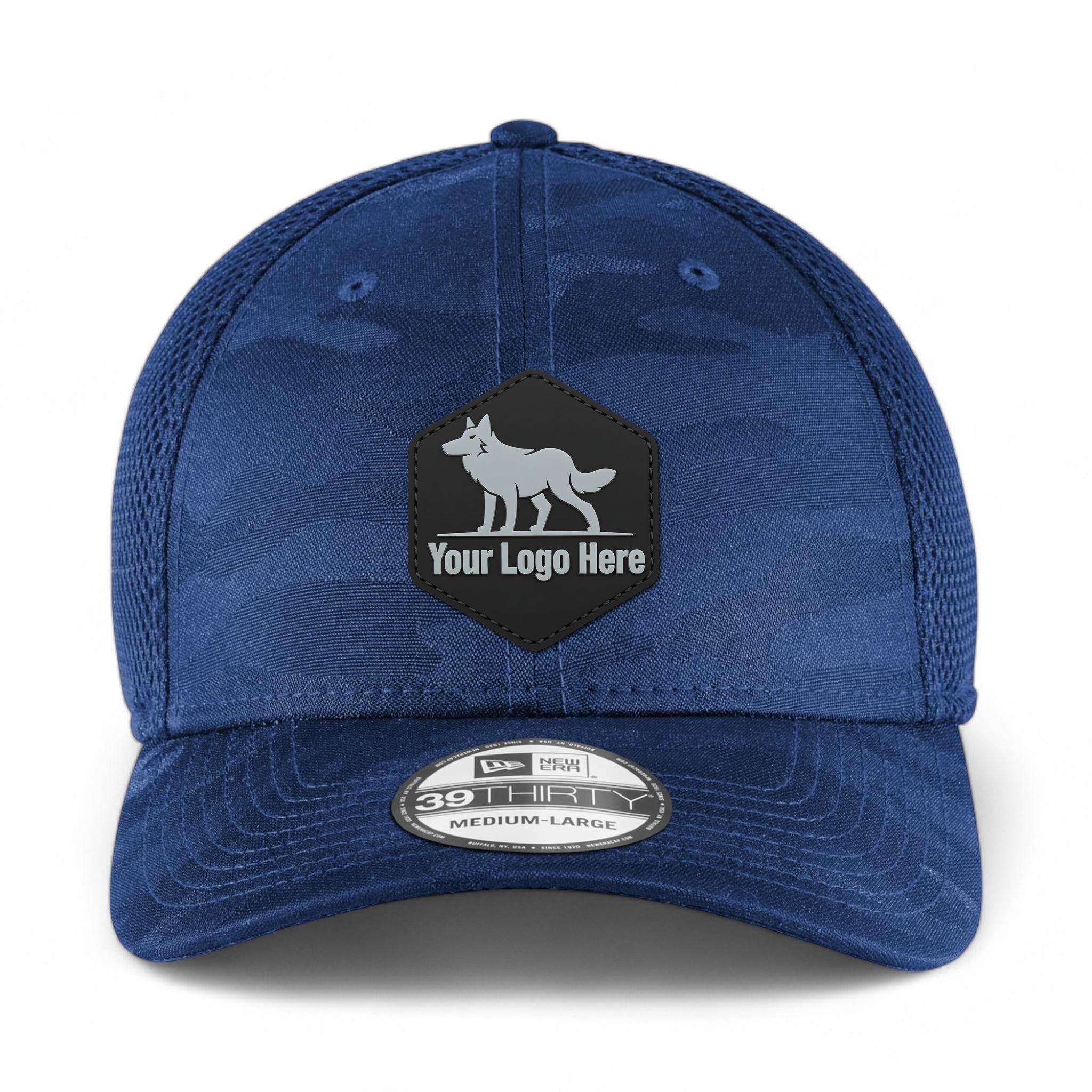 PVC patch preview of New Era NE1091 custom hat in royal camo