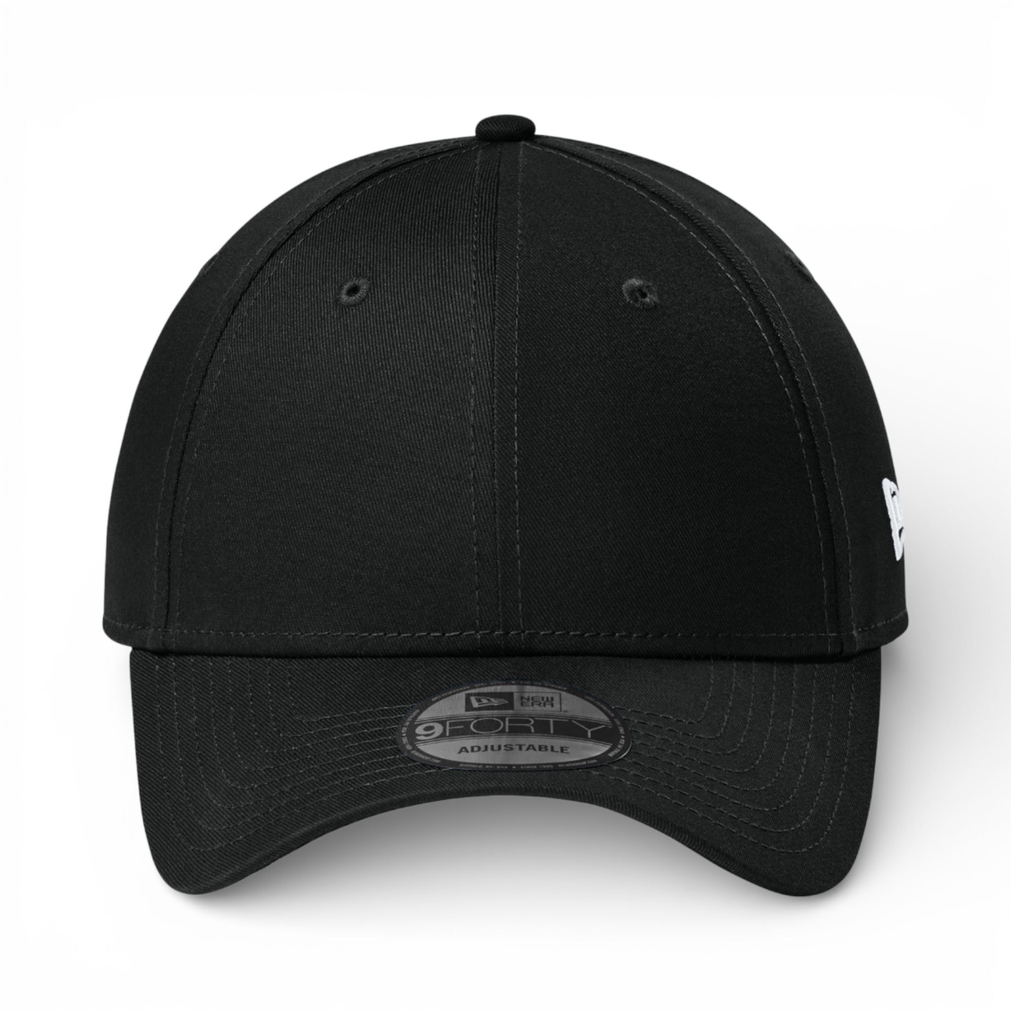 Front view of New Era NE200 custom hat in flag black