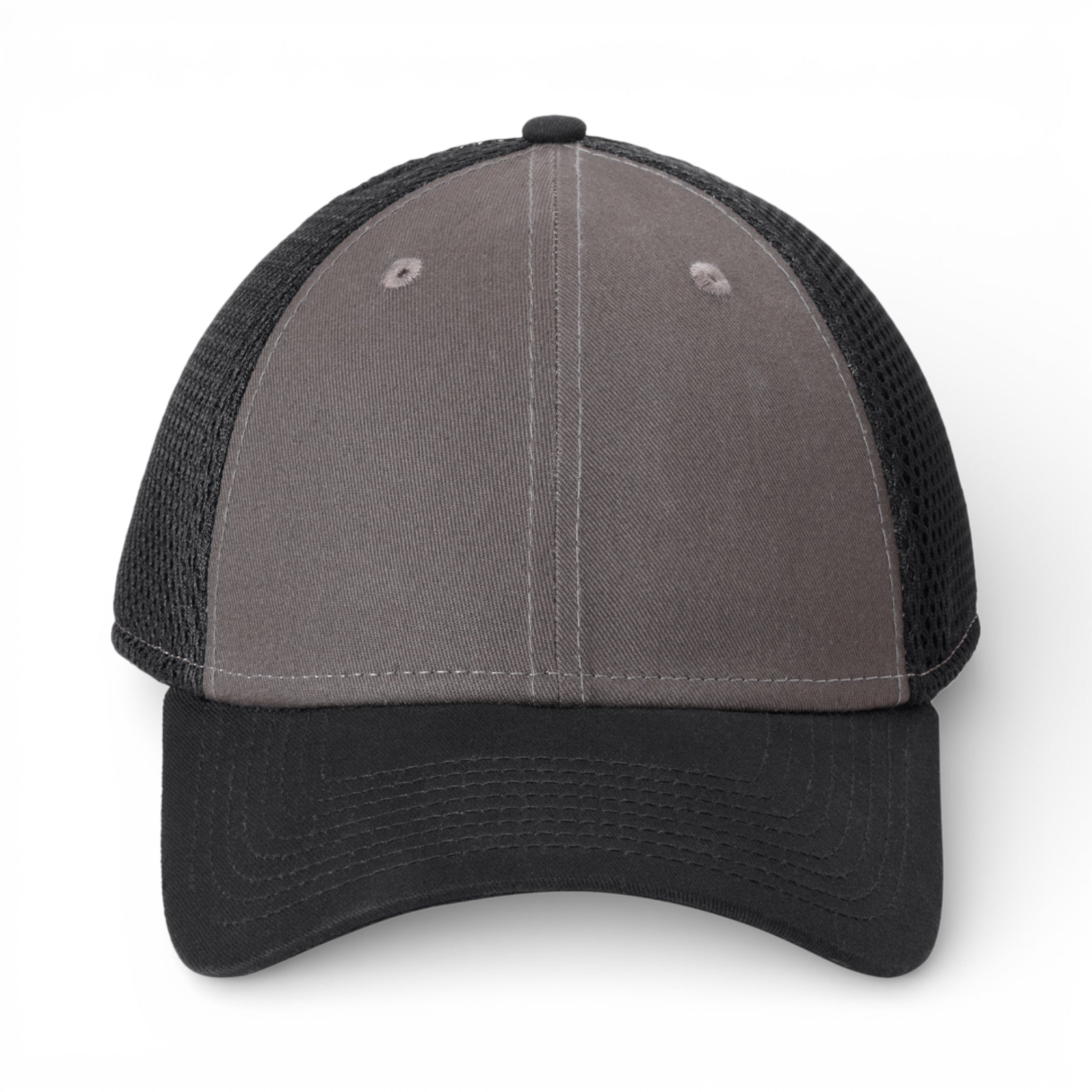 Front view of New Era NE204 custom hat in charcoal and black