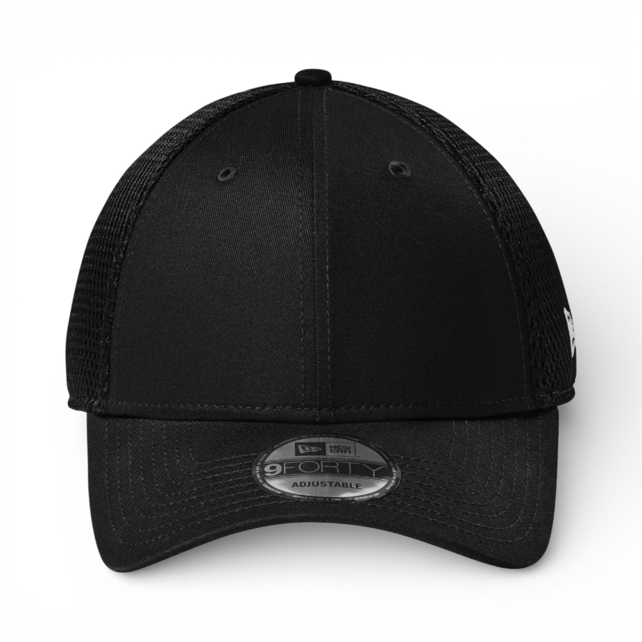 Front view of New Era NE204 custom hat in flag black and black