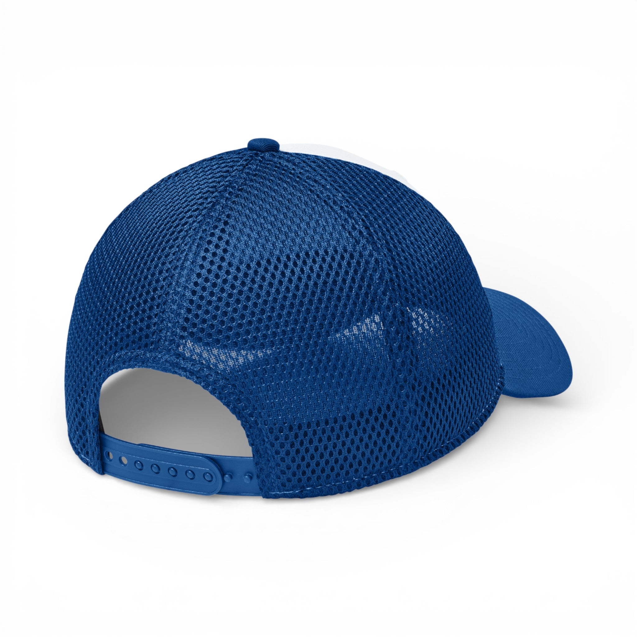 Back view of New Era NE204 custom hat in flag white and royal