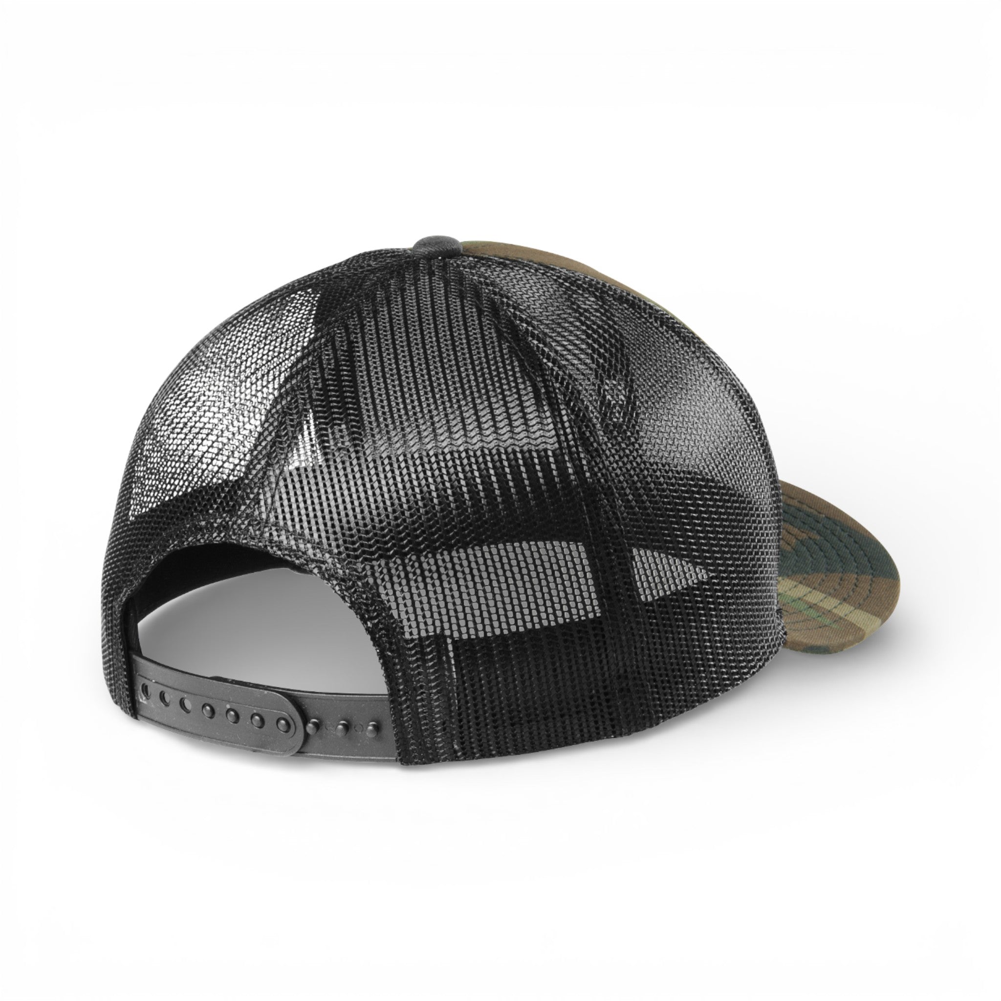 Back view of New Era NE207 custom hat in camo and black