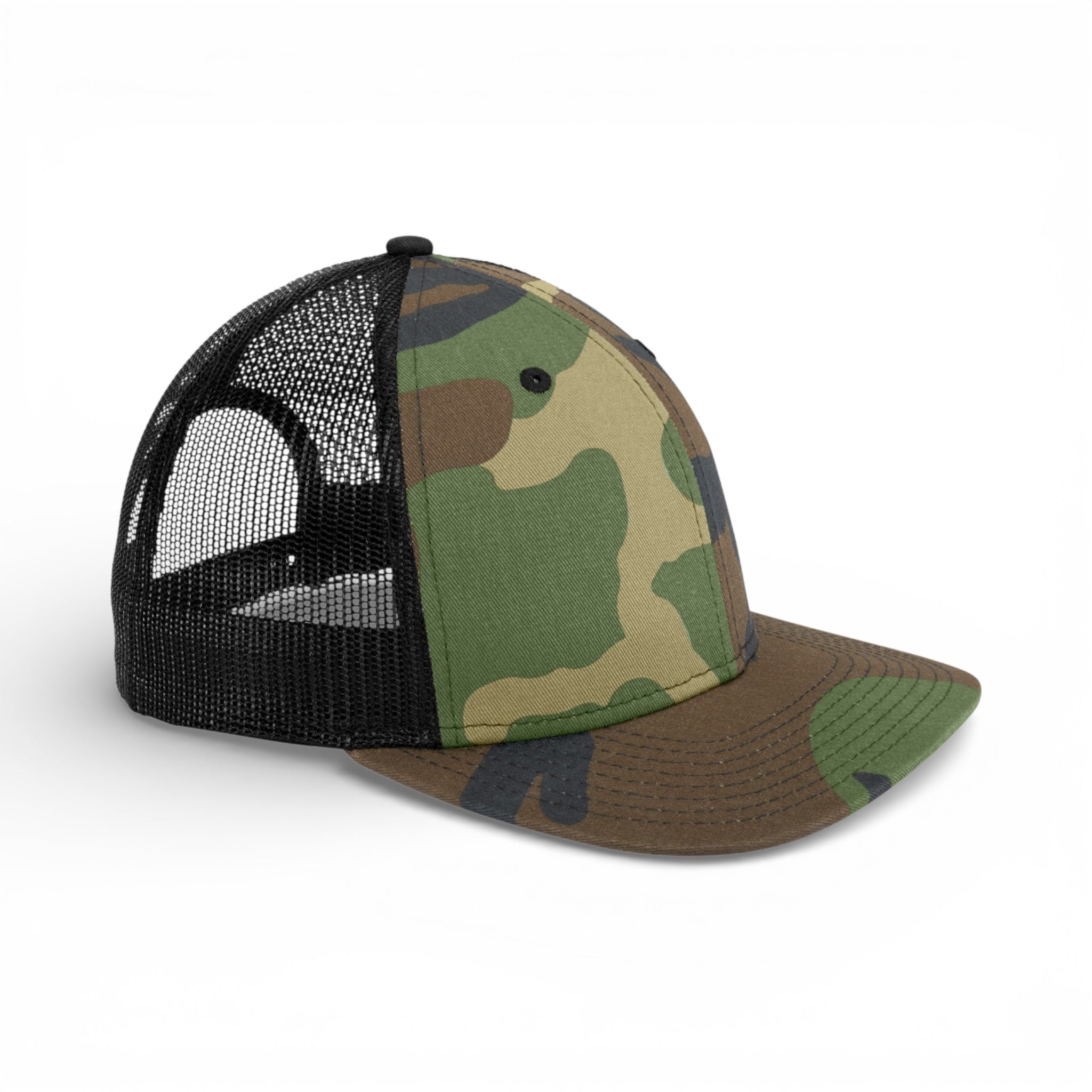 Right side view of New Era NE207 custom hat in camo and black