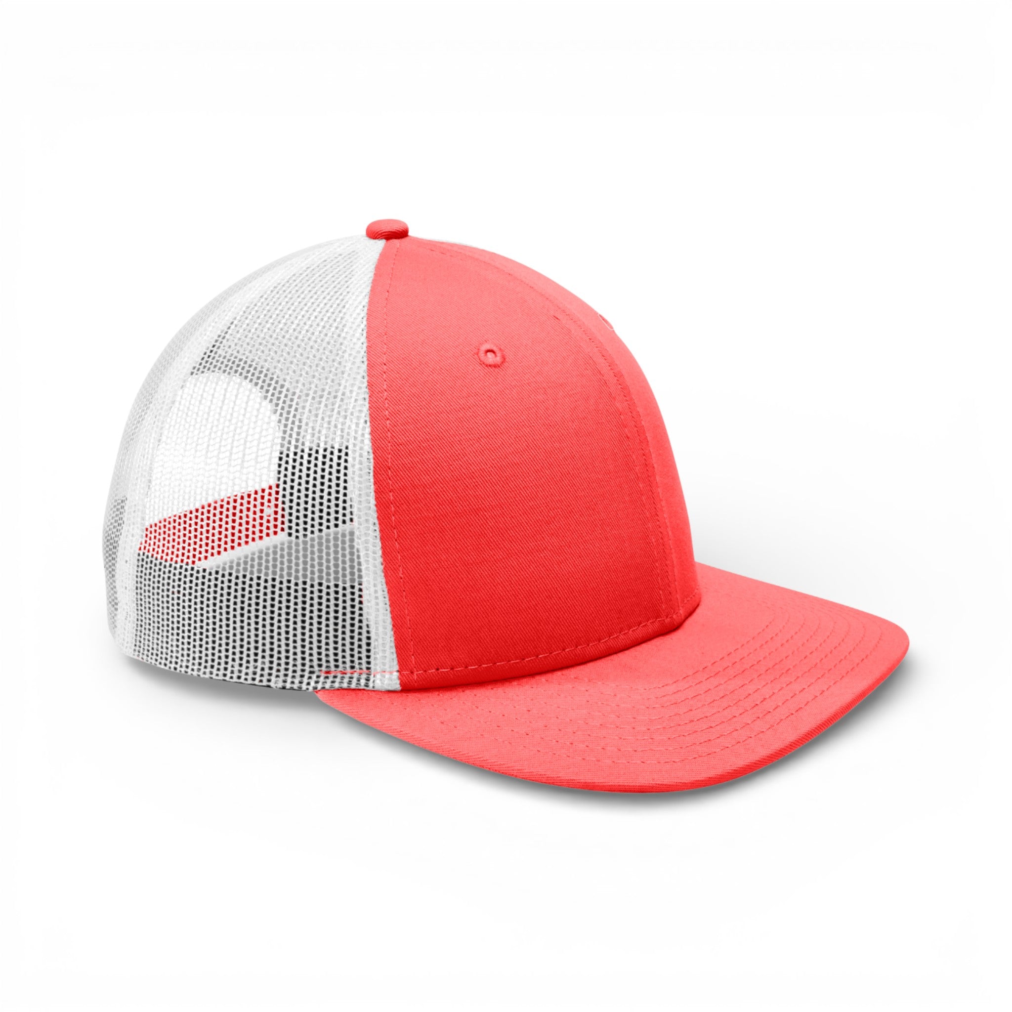 Right side view of New Era NE207 custom hat in coral and white