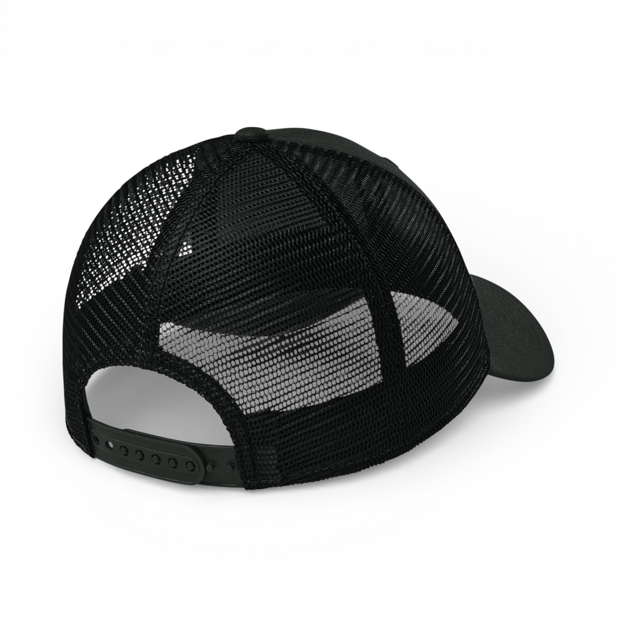 Back view of New Era NE208 custom hat in flag black