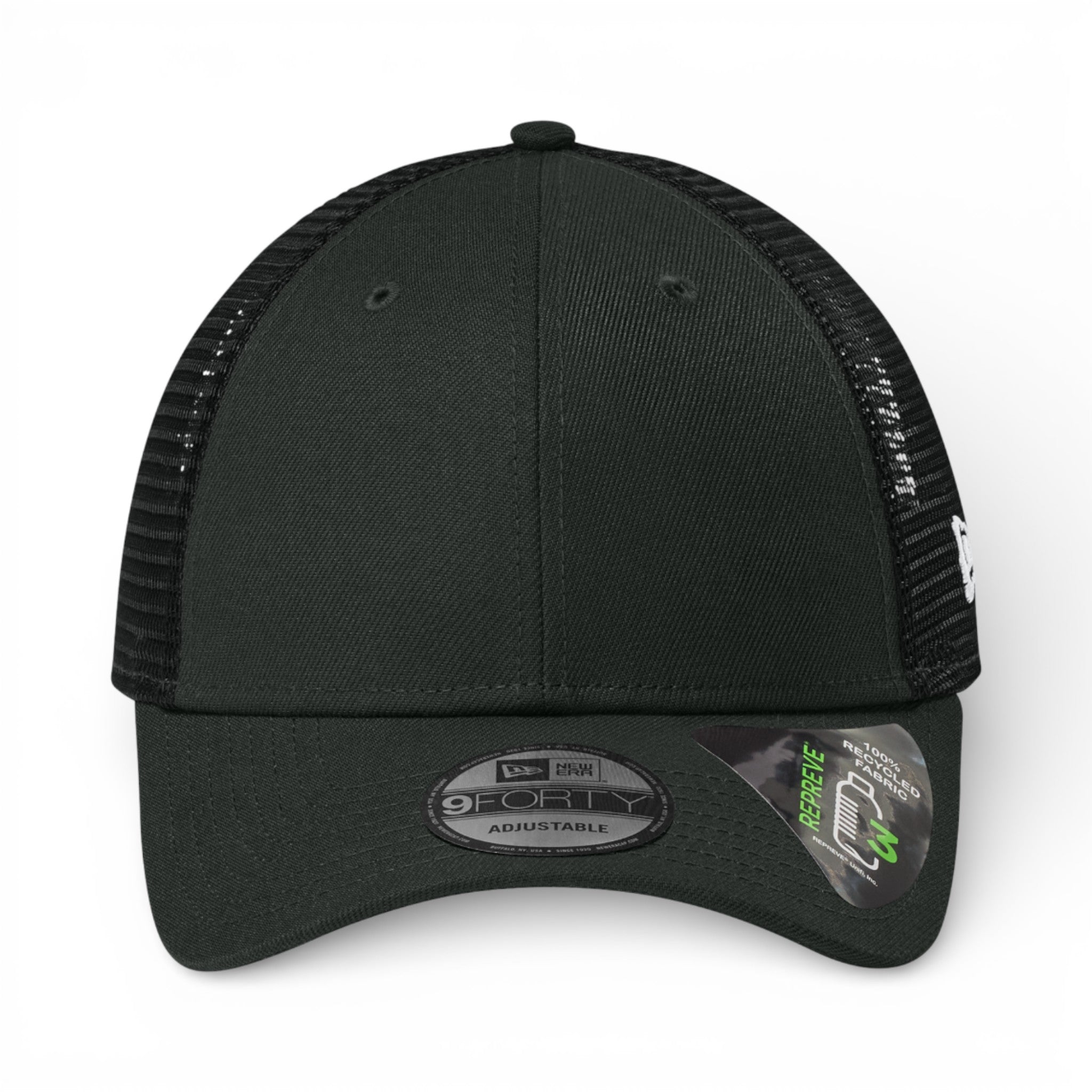 Front view of New Era NE208 custom hat in flag black