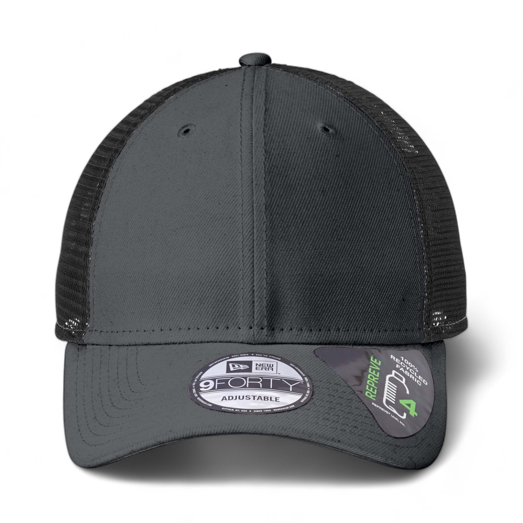 Front view of New Era NE208 custom hat in graphite