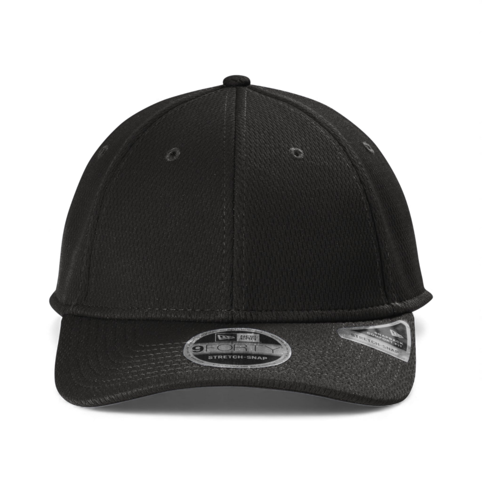 Front view of New Era NE209 custom hat in black