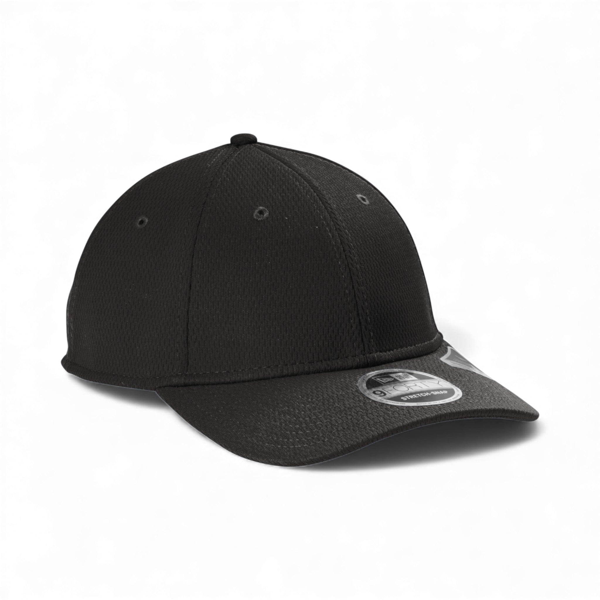 Right side view of New Era NE209 custom hat in black