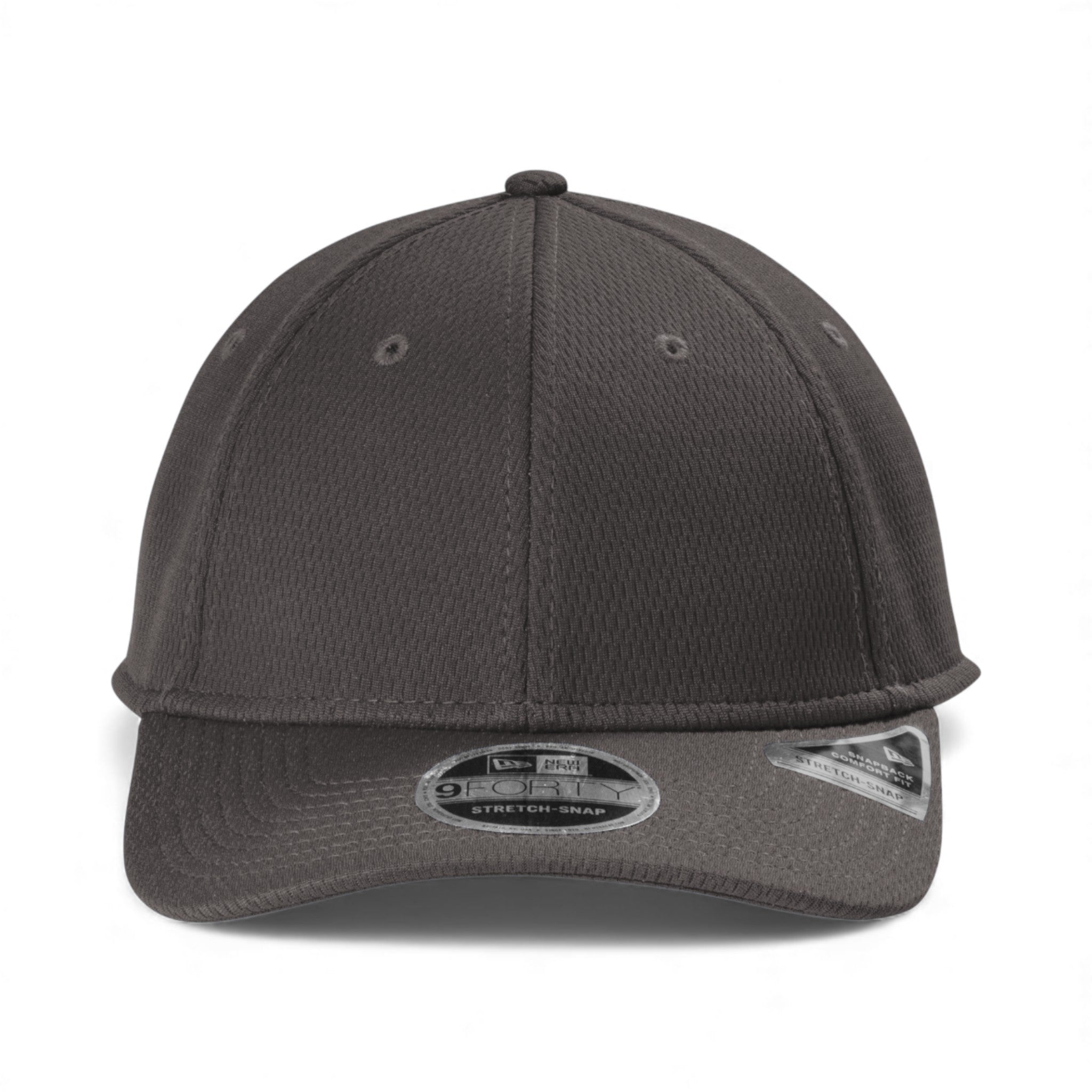 Front view of New Era NE209 custom hat in graphite