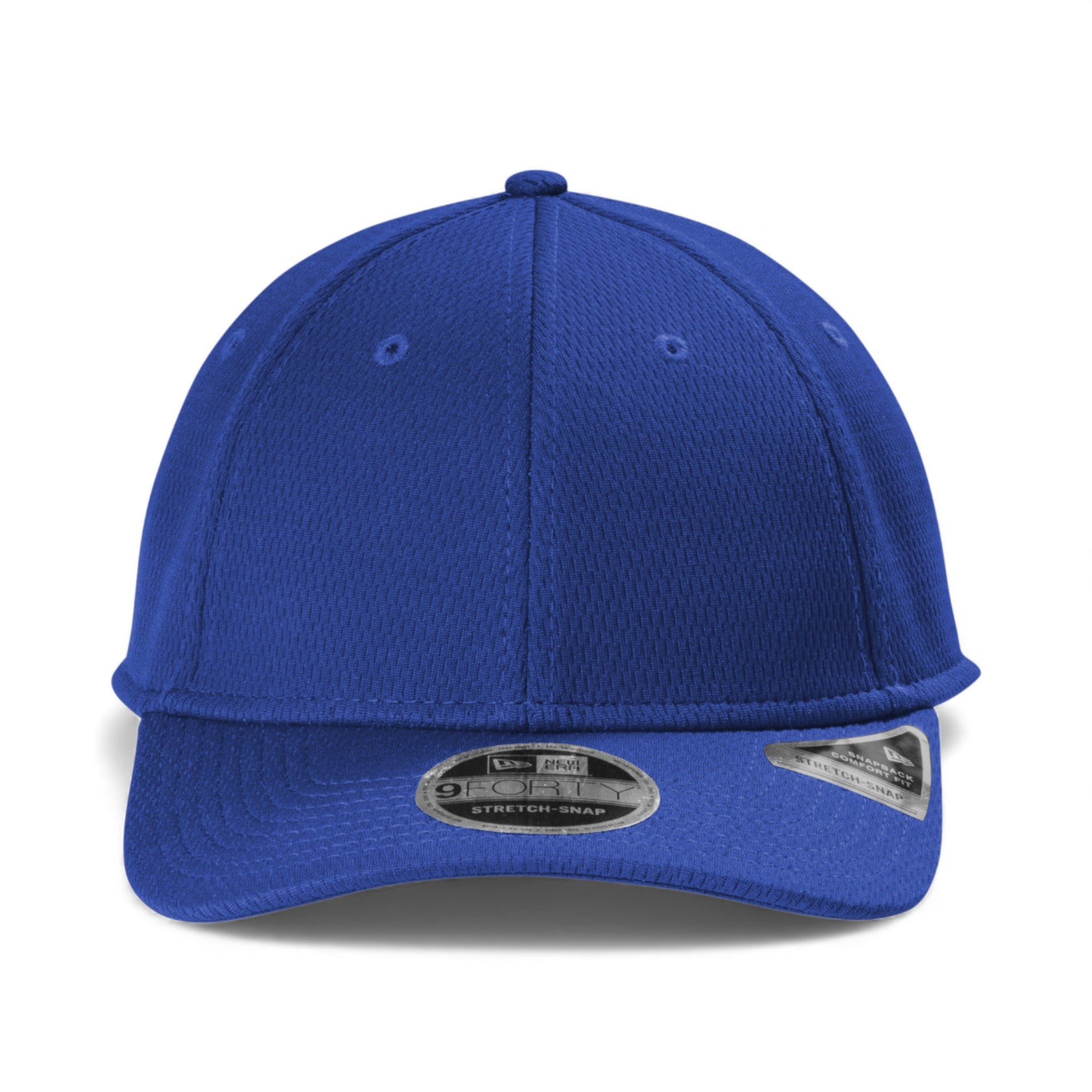 Front view of New Era NE209 custom hat in royal