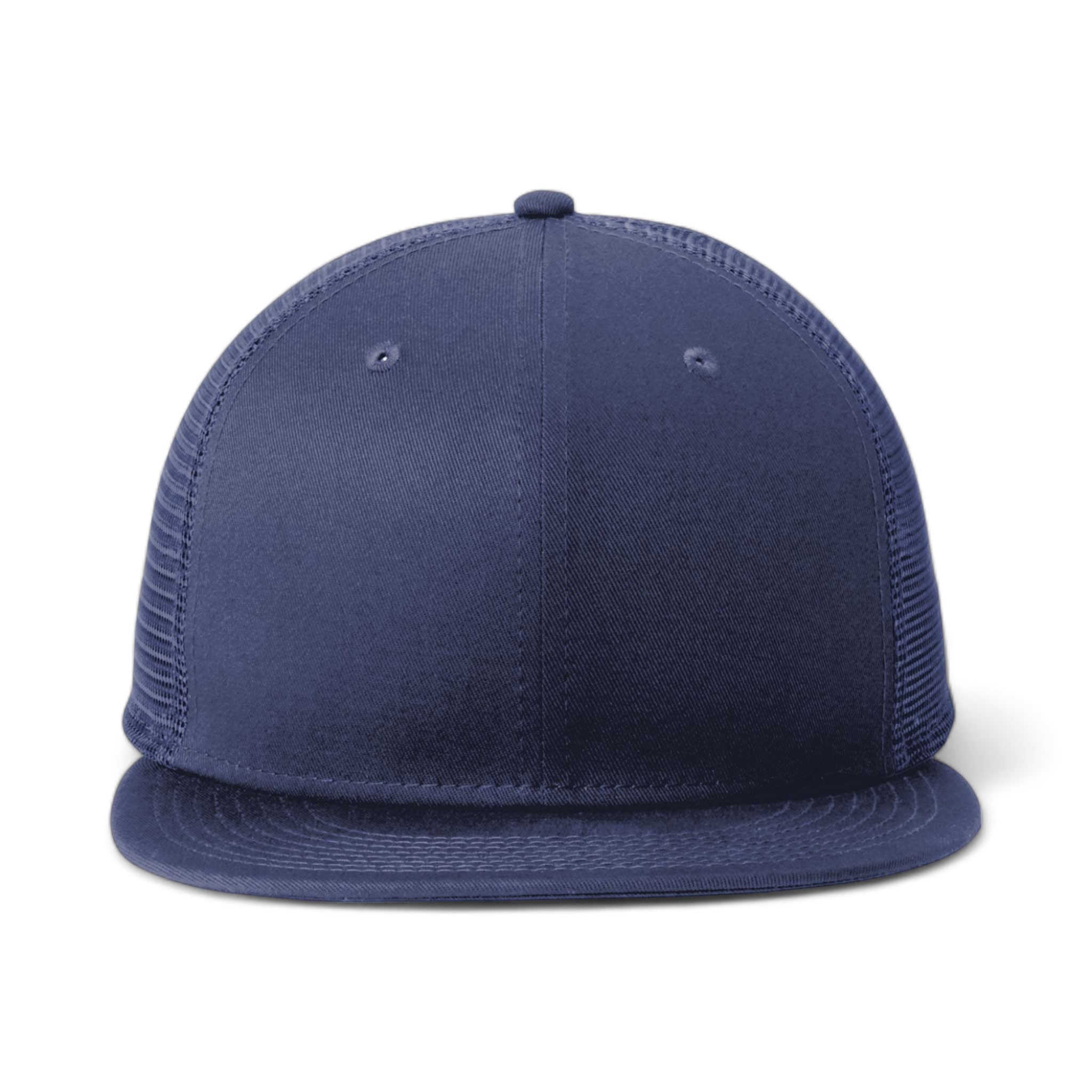 Front view of New Era NE4030 custom hat in deep navy and deep navy