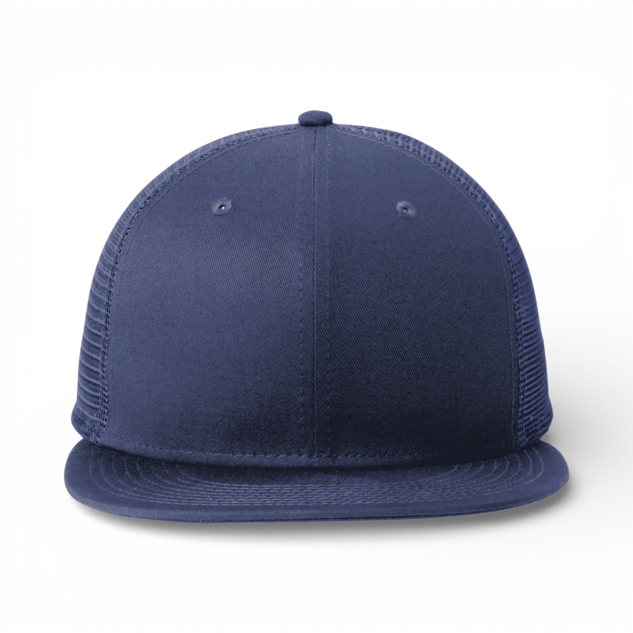 Front view of New Era NE4030 custom hat in deep navy and deep navy