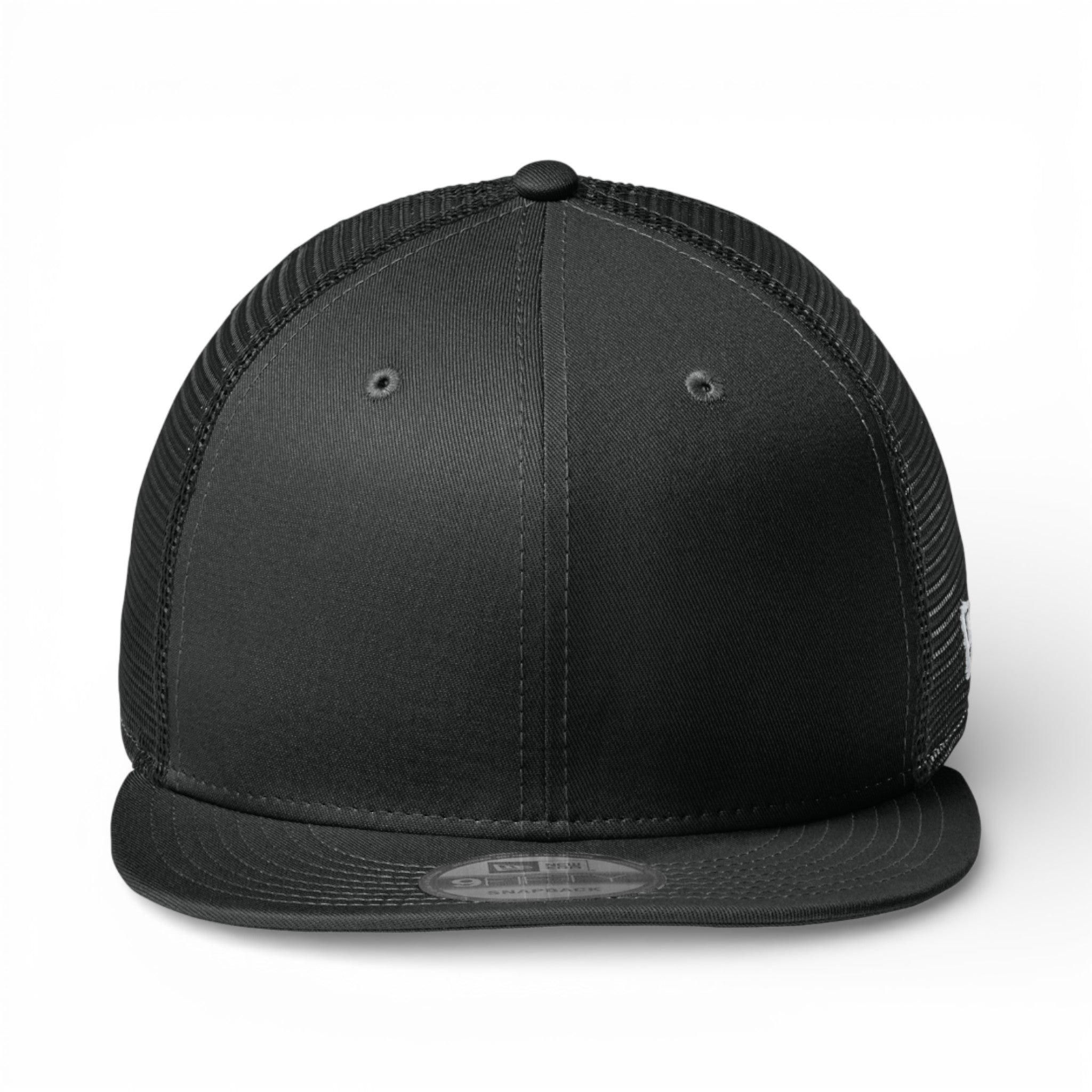 Front view of New Era NE4030 custom hat in flag black and black
