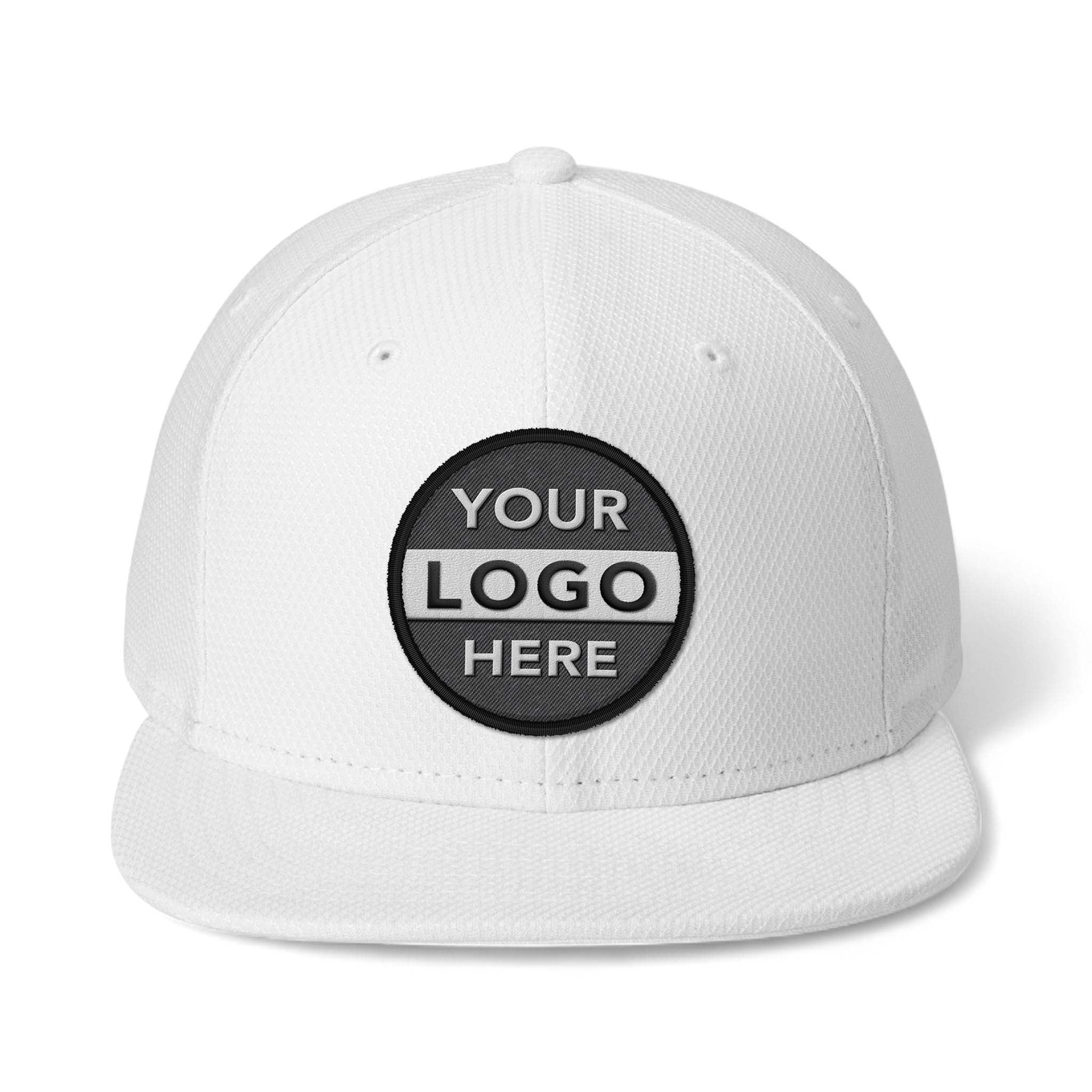 New Era NE404 custom embroidered patch hat in white