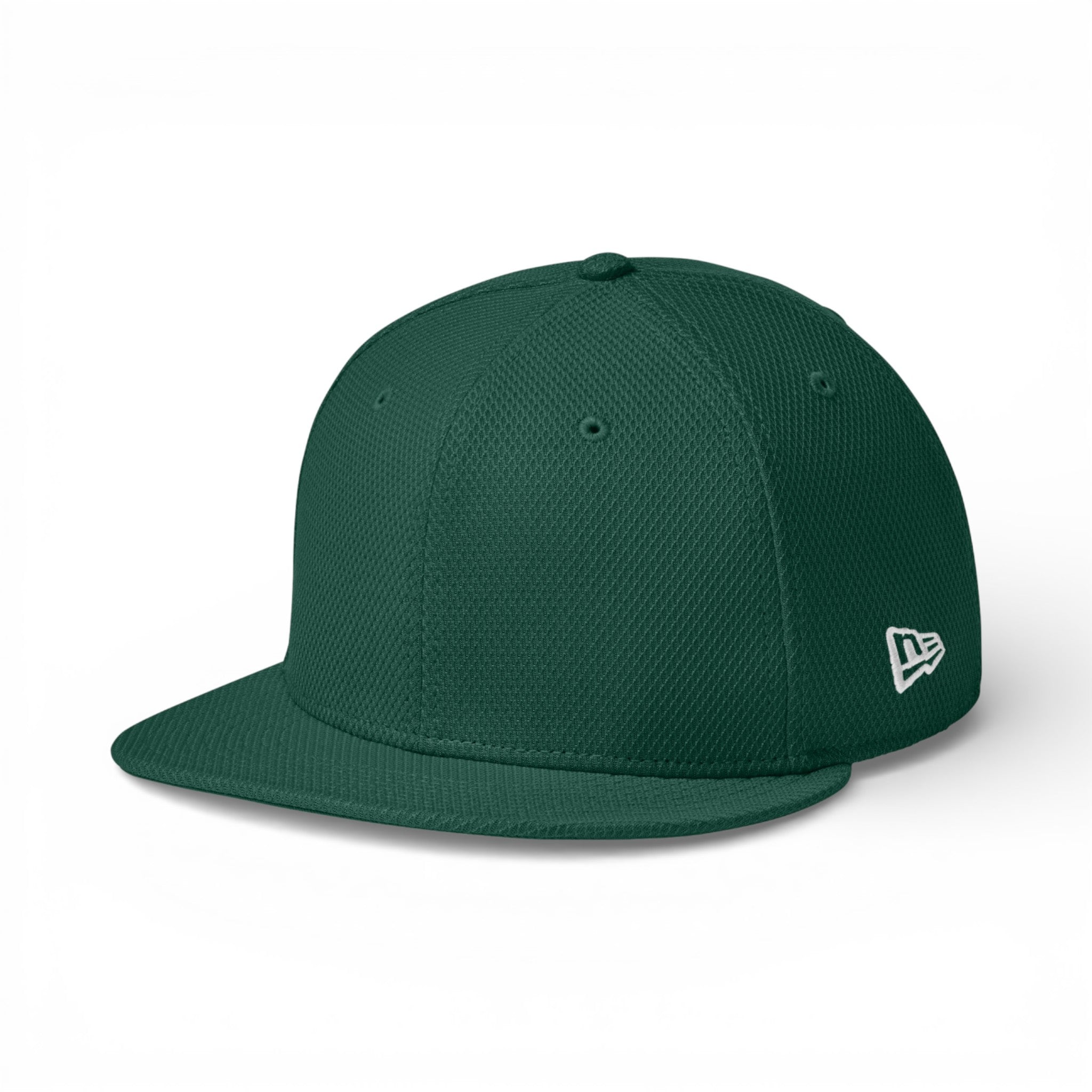 Left side view of New Era NE404 custom hat in flag dark green