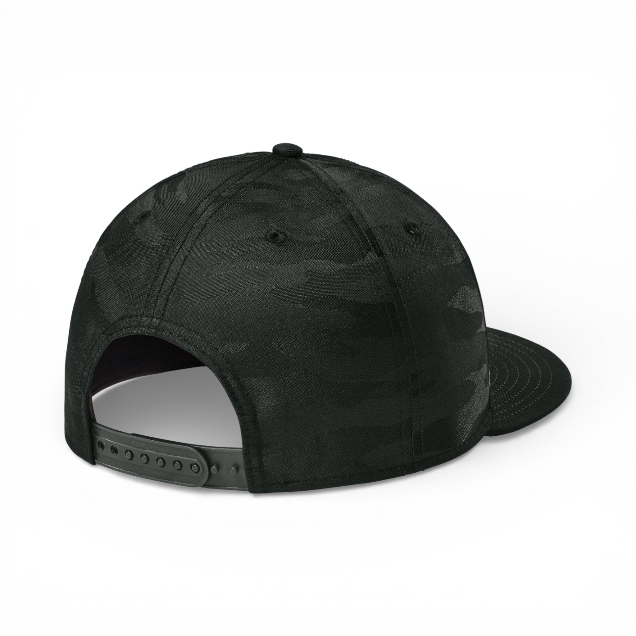 Back view of New Era NE407 custom hat in flag black and black camo