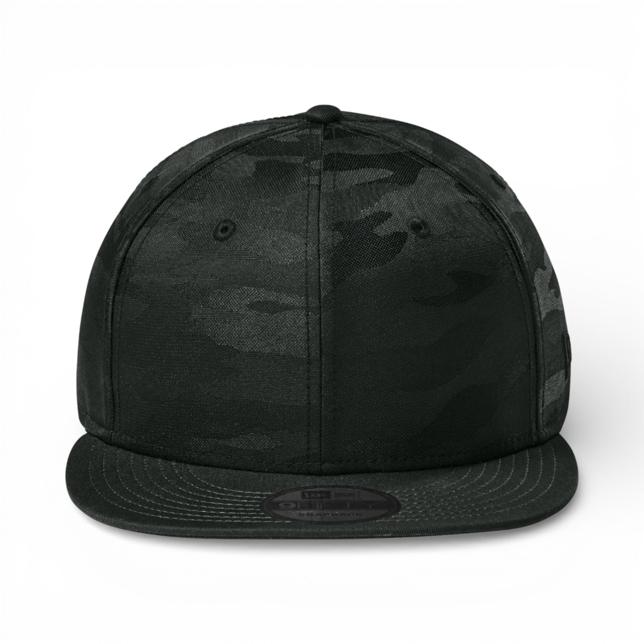 Front view of New Era NE407 custom hat in flag black and black camo