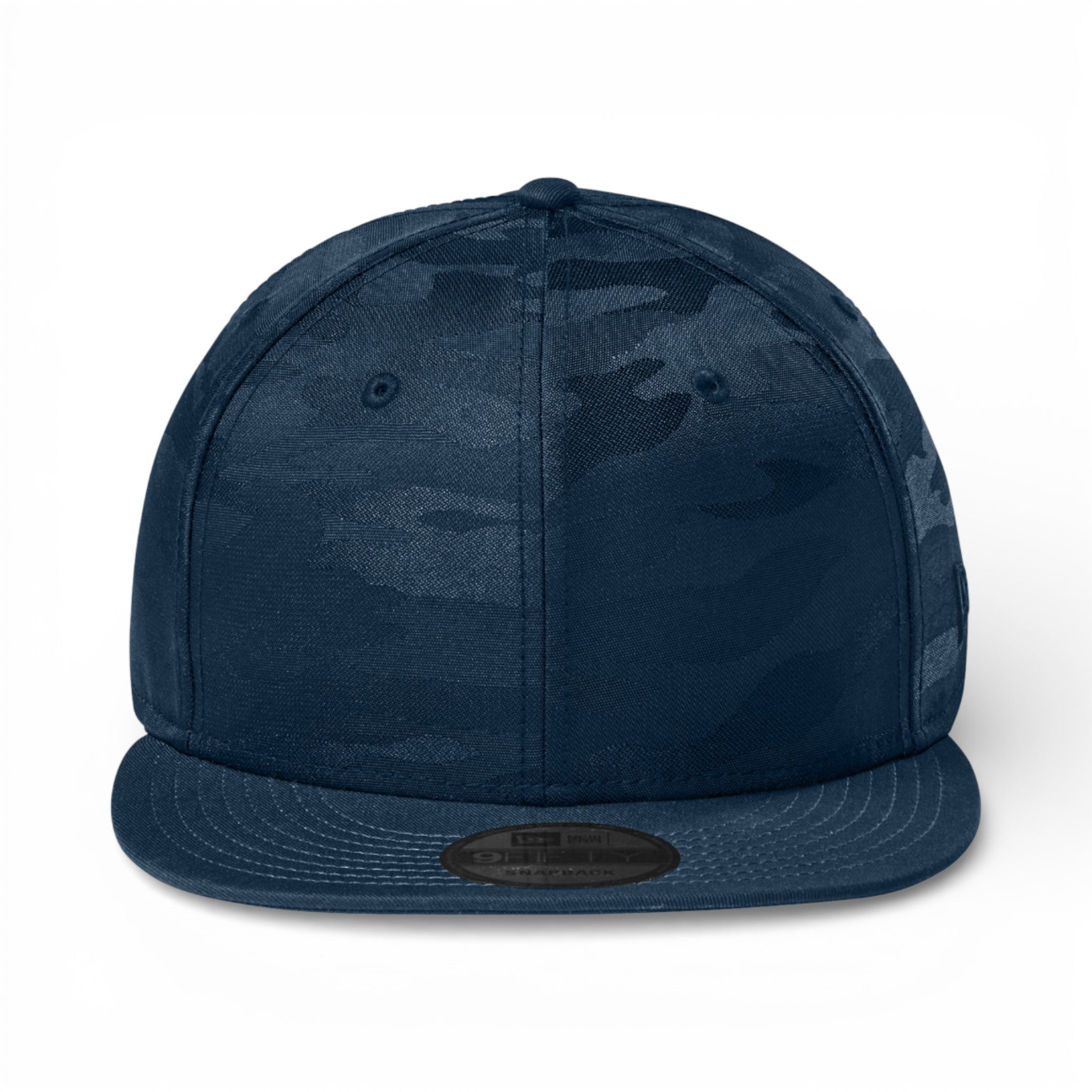 Front view of New Era NE407 custom hat in flag deep navy and deep navy camo