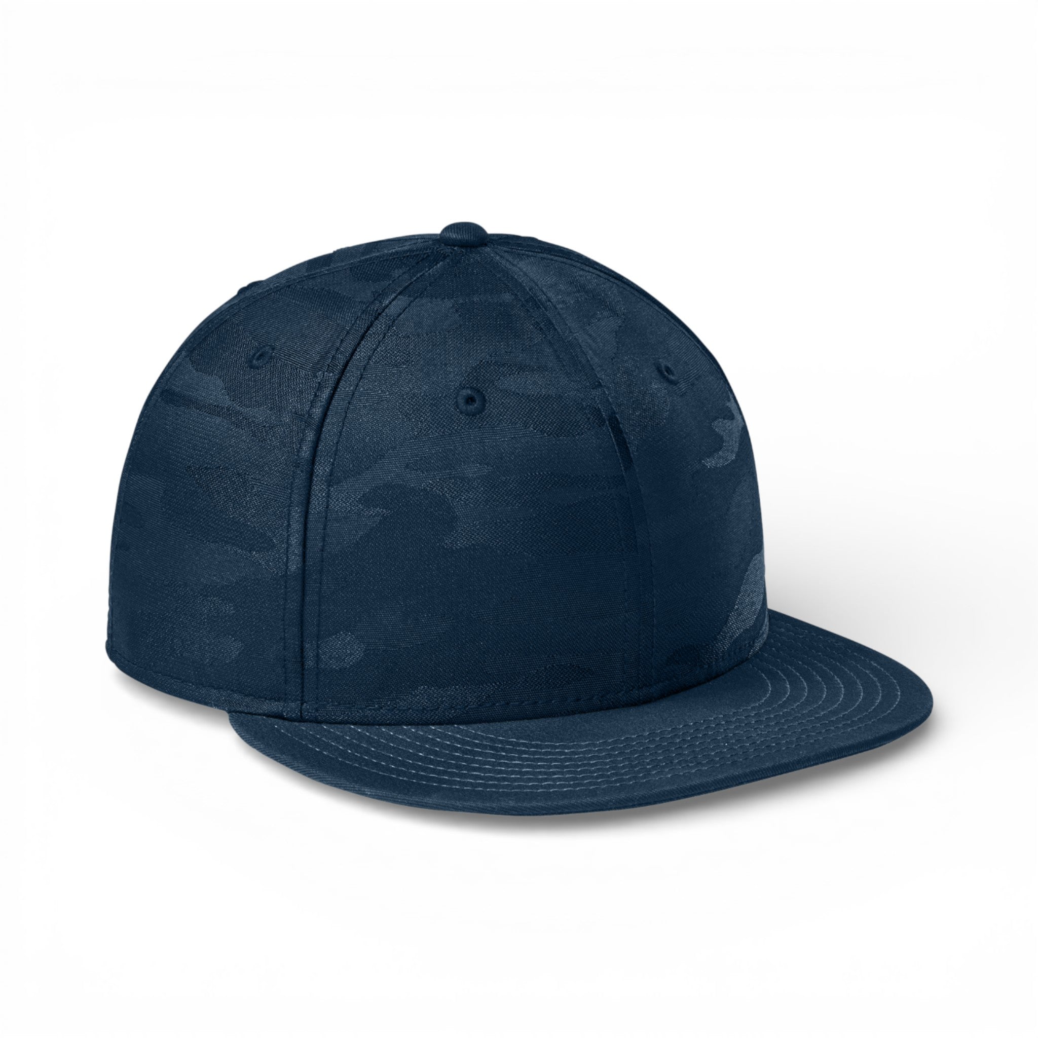 Right side view of New Era NE407 custom hat in flag deep navy and deep navy camo