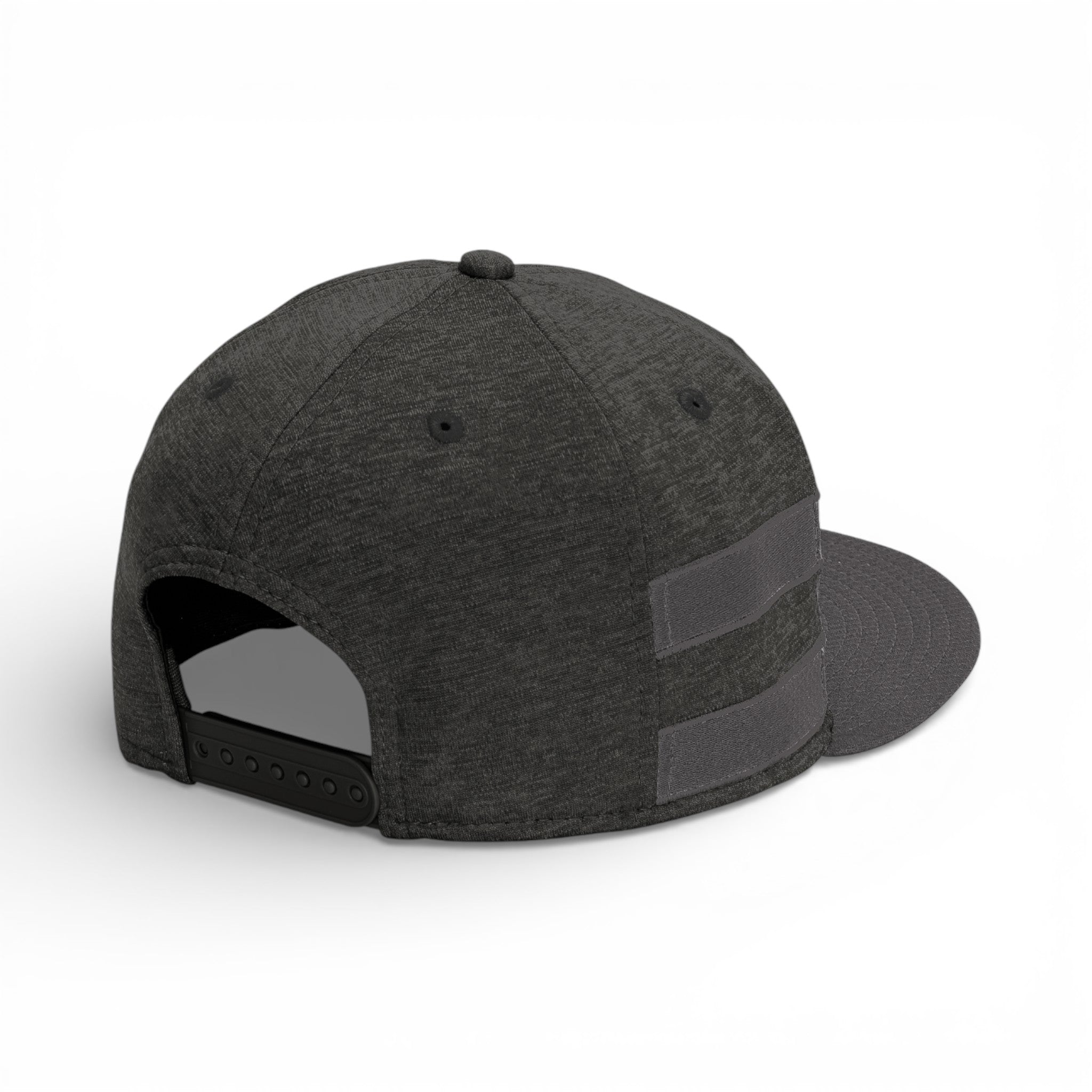 Back view of New Era NE408 custom hat in black shadow heather and graphite