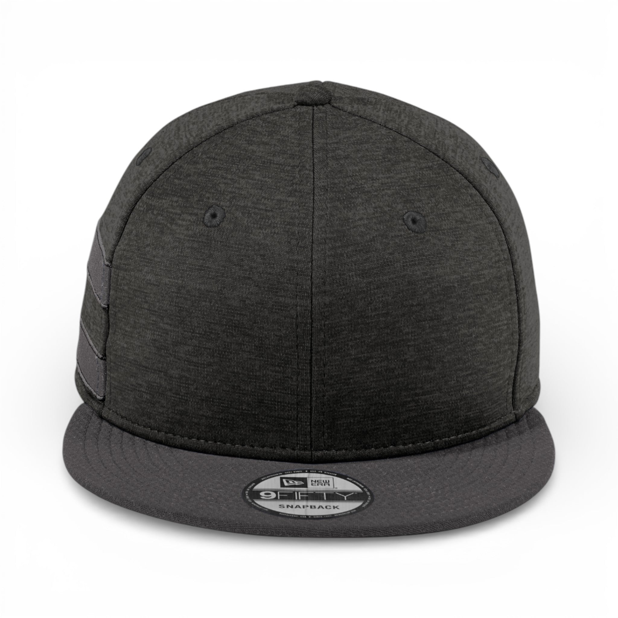 Front view of New Era NE408 custom hat in black shadow heather and graphite