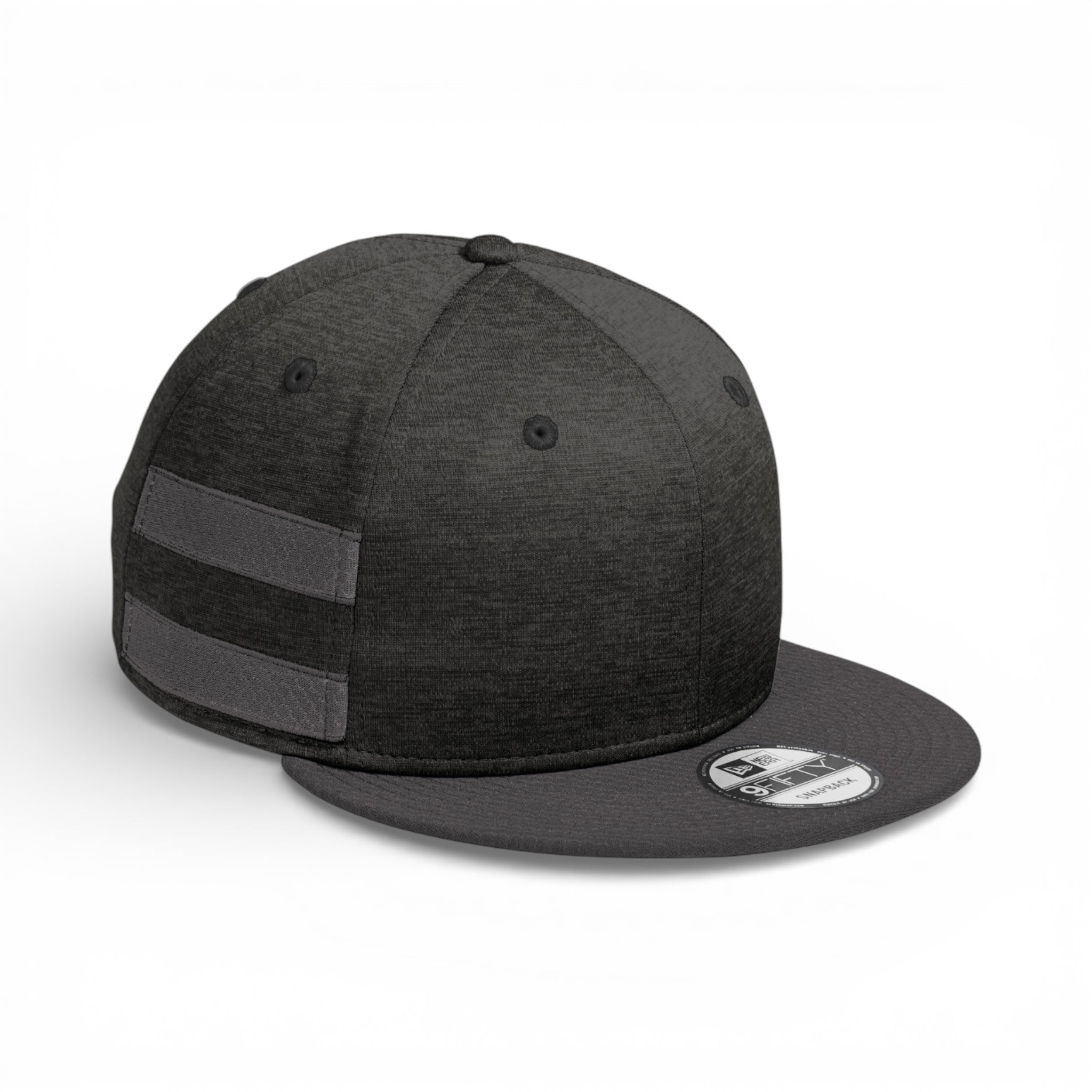 Right side view of New Era NE408 custom hat in black shadow heather and graphite