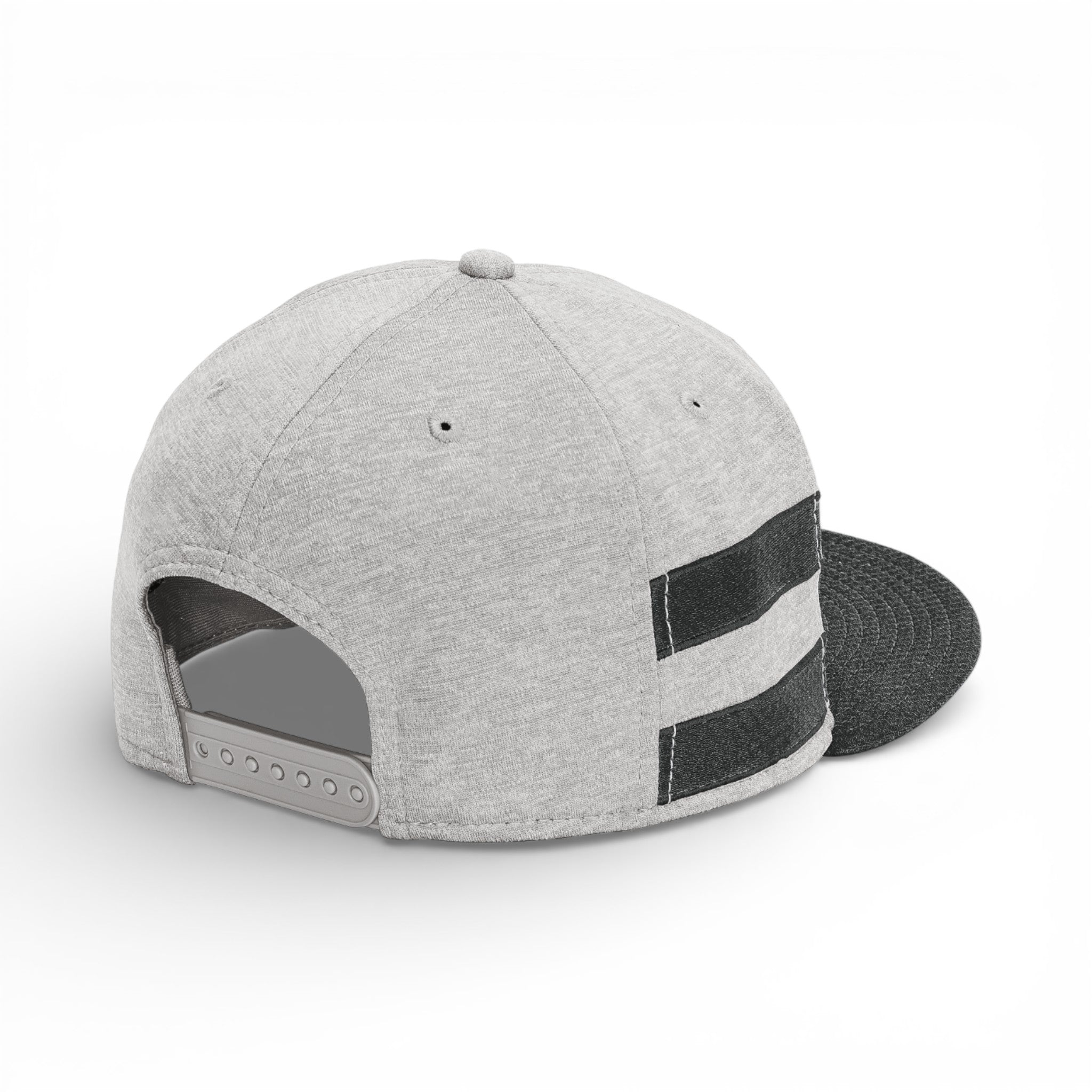 Back view of New Era NE408 custom hat in shadow heather and black